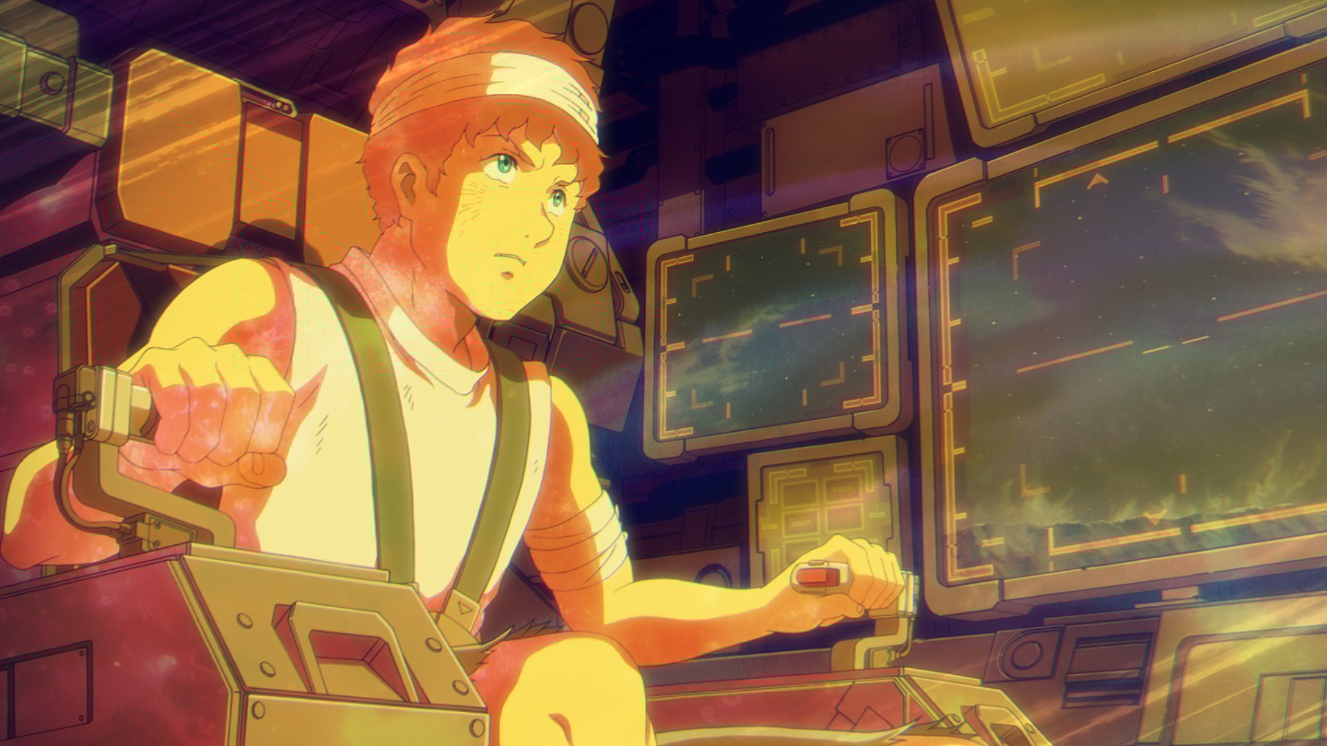 Amuro Ray (Tōru Furuya) realizes that people are more important than a flag in Mobile Suit Gundam: Cucuruz Doan's Island (2022), ©SOTSU・SUNRISE