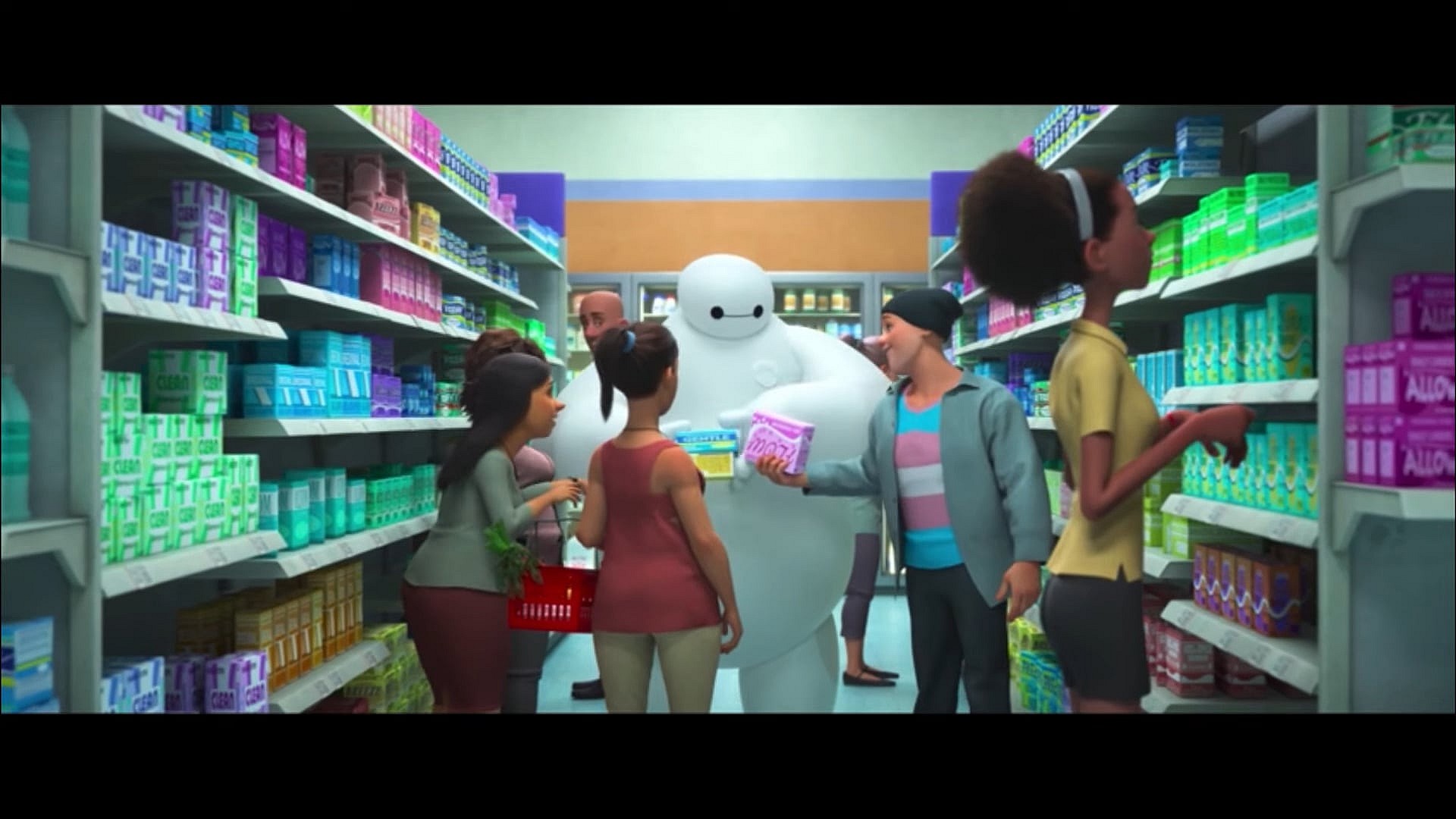 Baymax (Scott Adist) visits the grocery store in Baymax! (2022), Walt Disney Animation Studios via Disney Plus