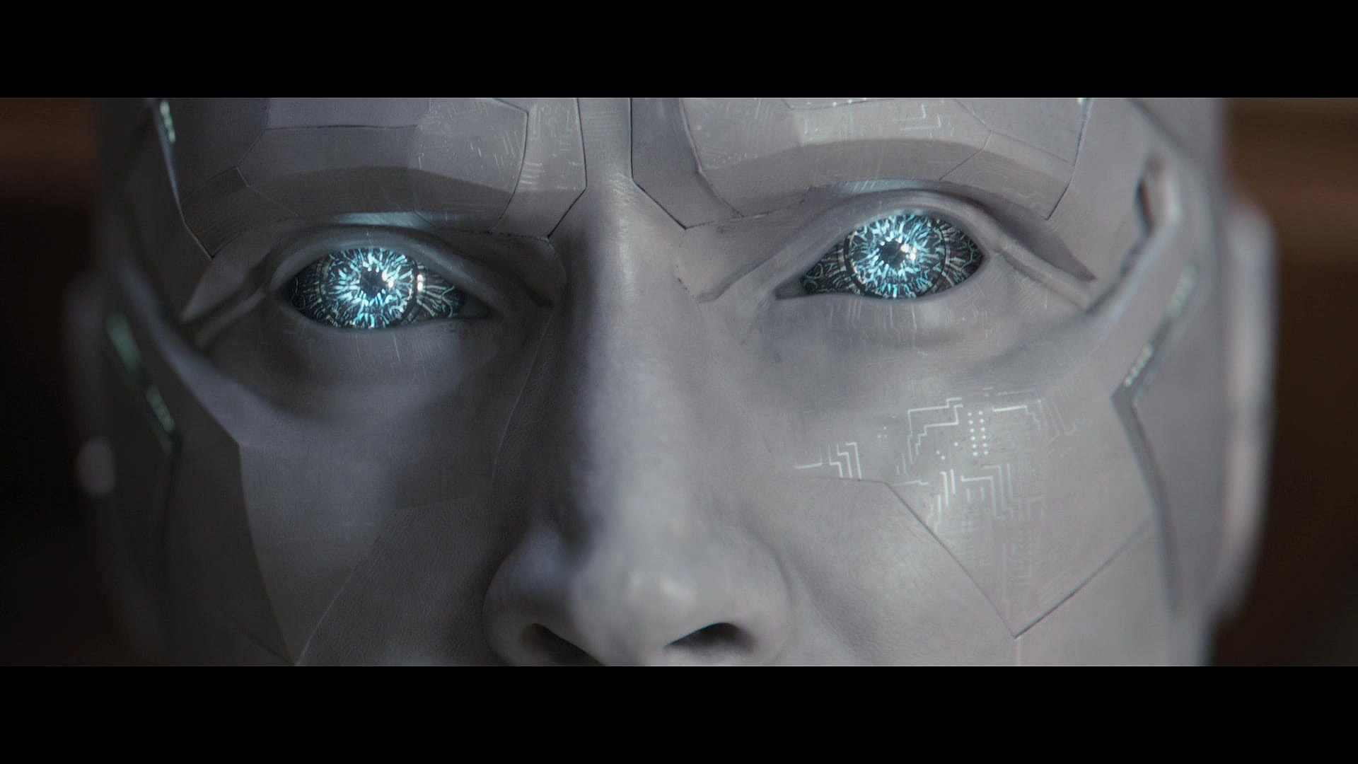 White Vision (Paul Bettany) recalls the memory of his former self in WandaVision Season 1 Episode 9 "The Series Finale" (2021), Marvel Entertainment via Disney Plus