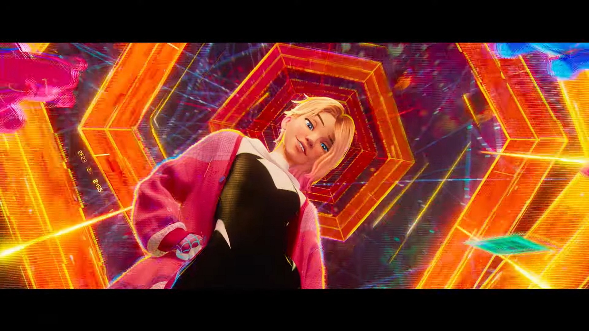 Gwen Stacy (Hailee Steinfeld) invites Miles Morales (Shamiek Moore) out for another adventure in Spider-Man: Across the Spider-Verse (2023), Sony Pictures Animation via YouTube