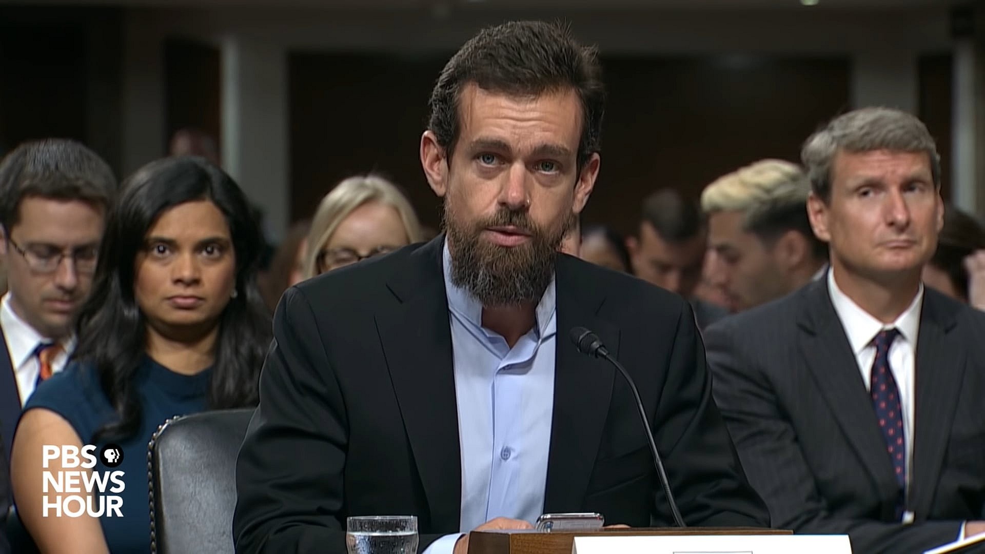 Jack Dorsey tells Congress that Twitter 'does not use political ideology to make any decisions' via PBS News Hour YouTube