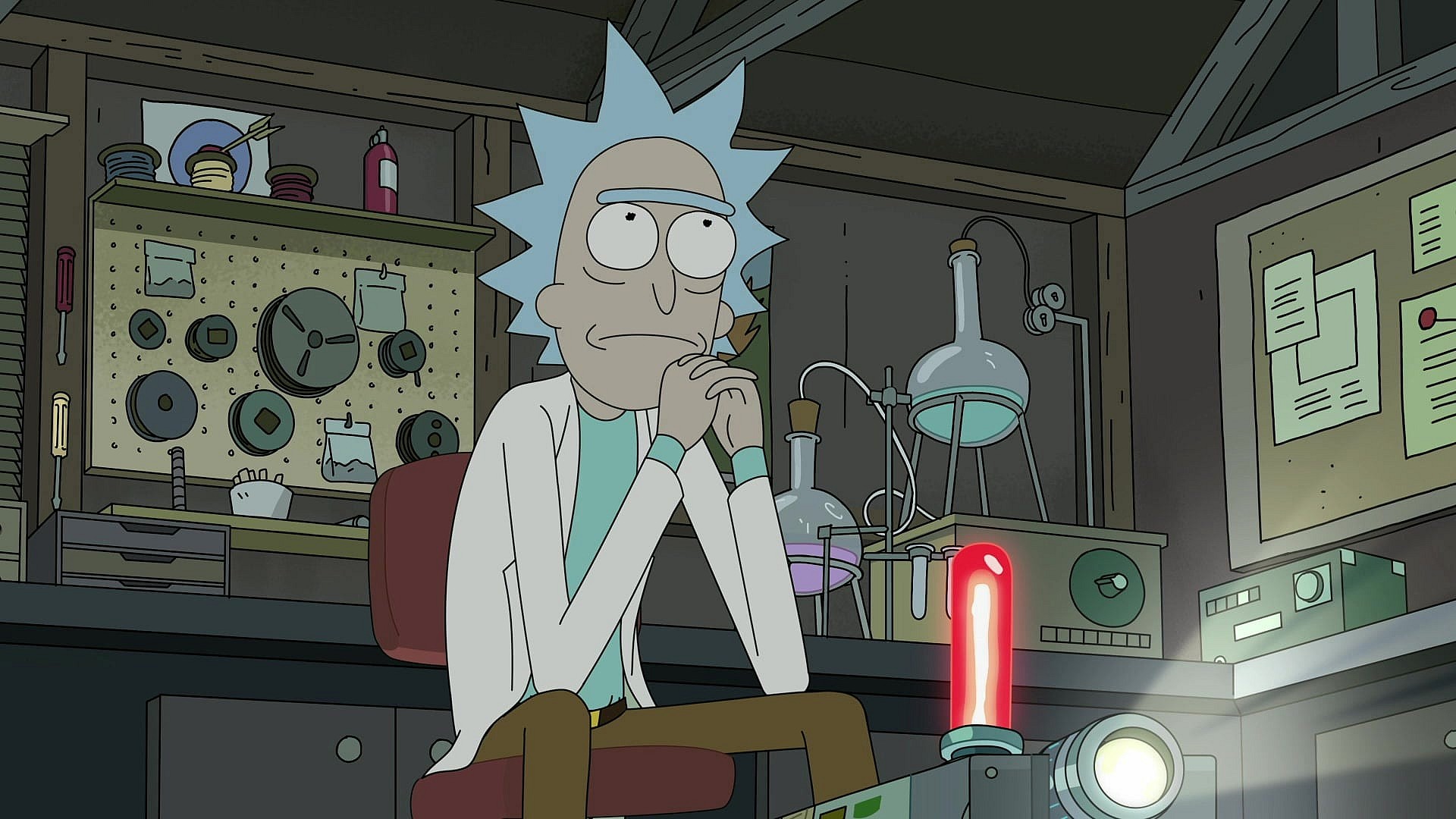 Rick (Justin Roiland) has a frank reflection on his life in Rick and Morty Season 5 Episode 10 "Rickmurai Jack" (2021), Adult Swim