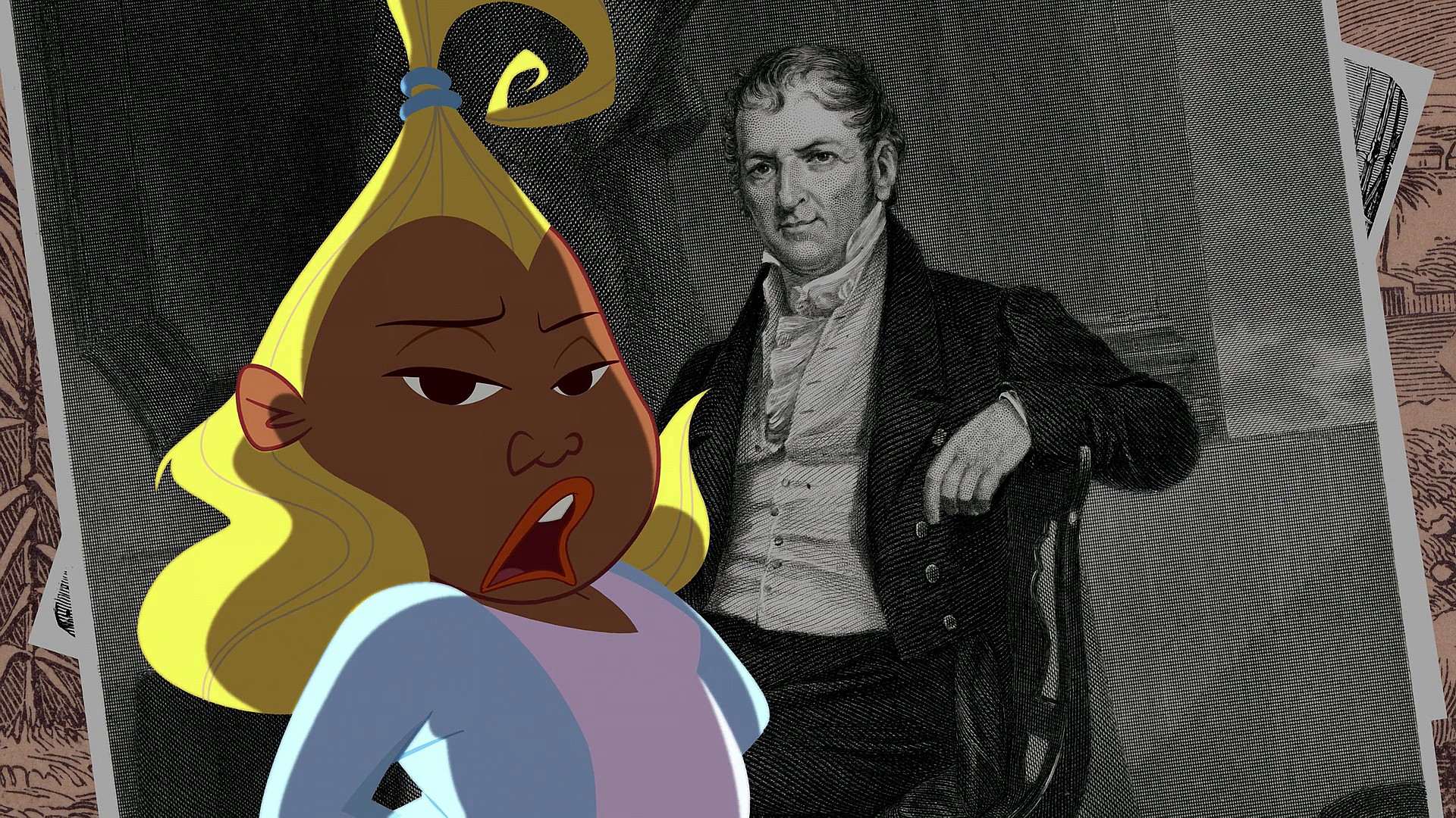 Dijonay (Karen Malina White) takes aim at Eli Whitney in The Proud Family: Louder and Prouder Season 2 Episode 3 "Curved" (2023), Disney