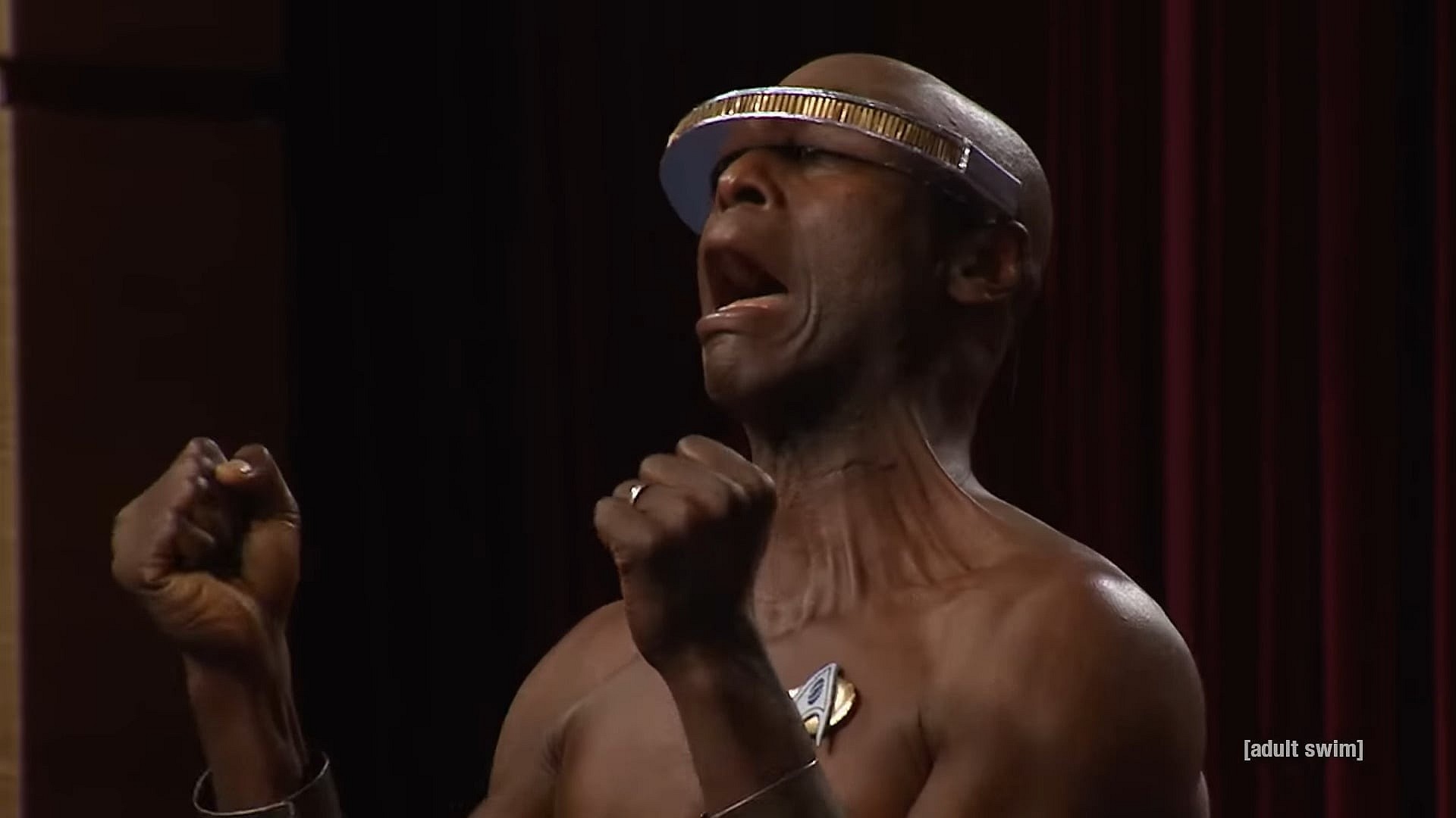 Lance Reddick does his best LeVar Burton impression on The Eeric Andre Show Season 2 Episode 78 "Lance Reddick/Harry Shum Jr." (2013), Adult Swim