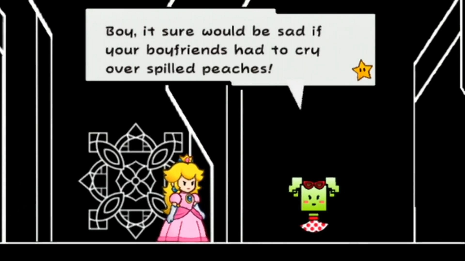Princess Peach confronts Mimi in Super Paper Mario (2007), Nintendo