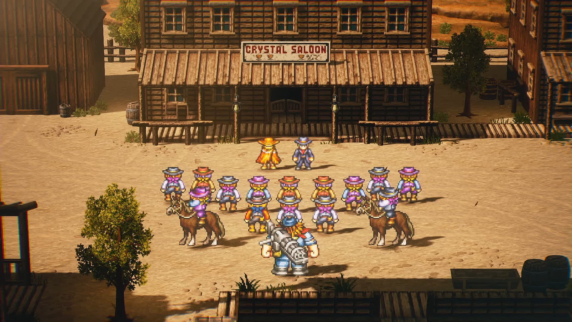 The Wanderer and Mad Dog face down the Crazy Bunch in Live A Live (2022), Square Enix