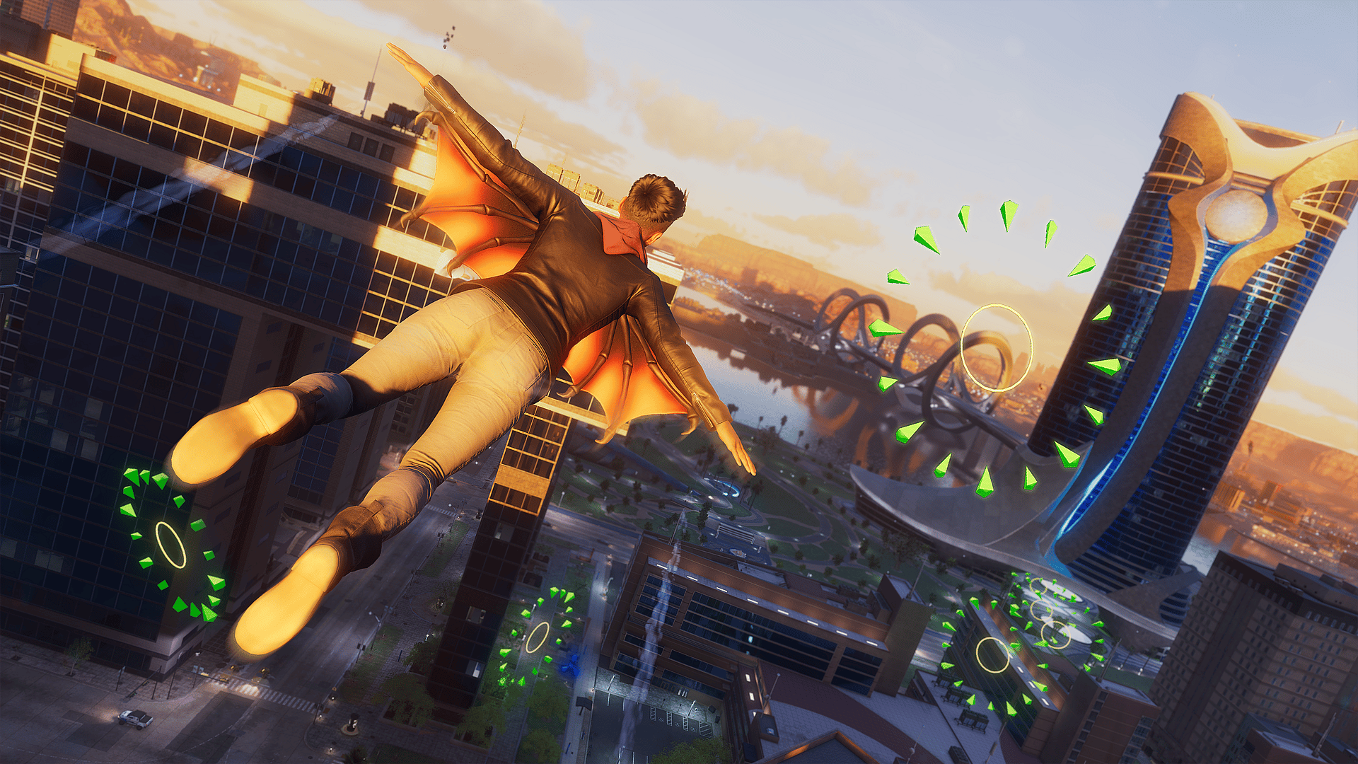 The Boss takes part in Kaijuice wingsuiting via Saint Row (2022), Deep Silver