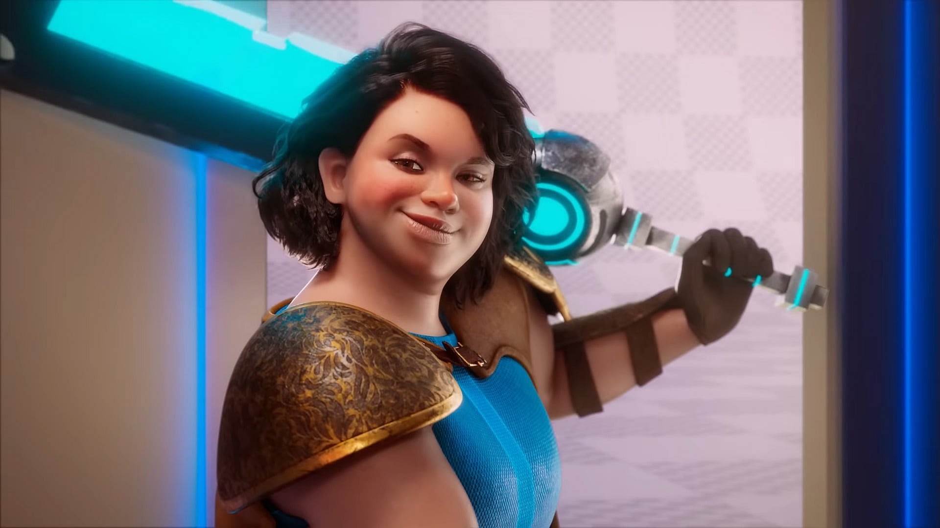 Cinthia decides to return to set without her constricting armor in Dove's "Real Virtual Beauty" Ad