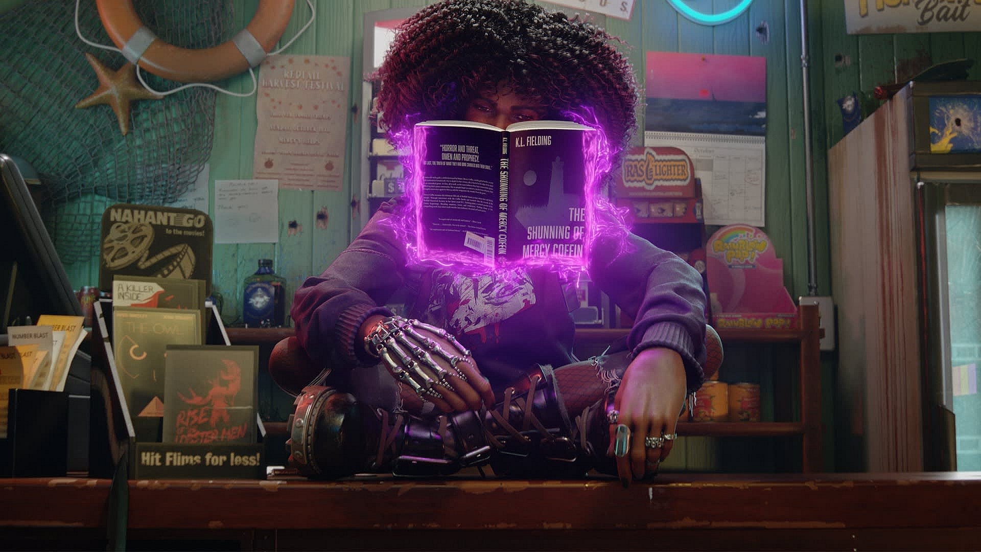 Layla Ellison (Queen Noveen) studies up in Redfall (2023), Microsoft