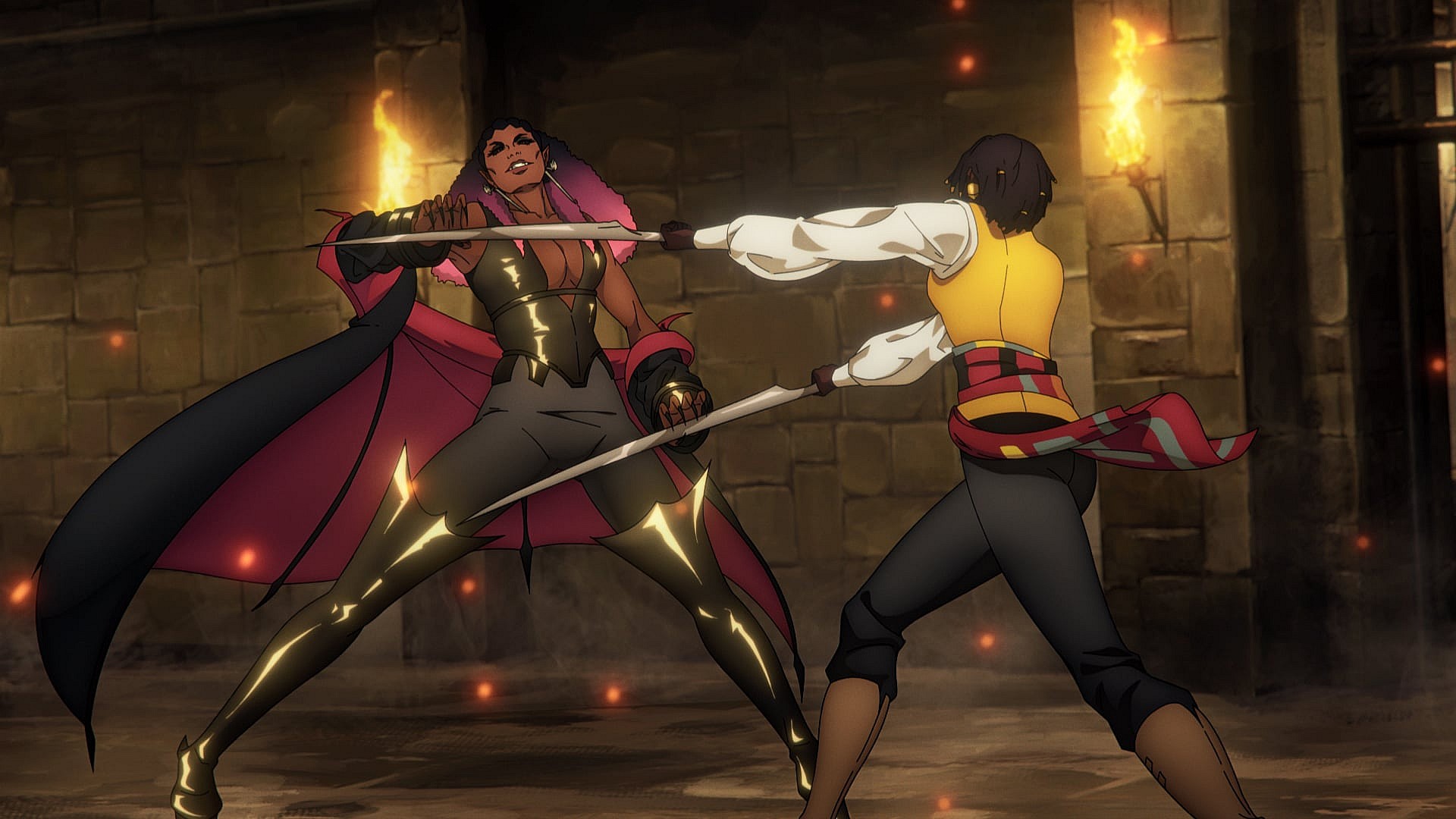 Castlevania: Nocturne S1 (L to R) Drolta, Thuso Mbedu as Annette in Castlevania: Nocturne S1. Cr. Courtesy of Netflix © 2023