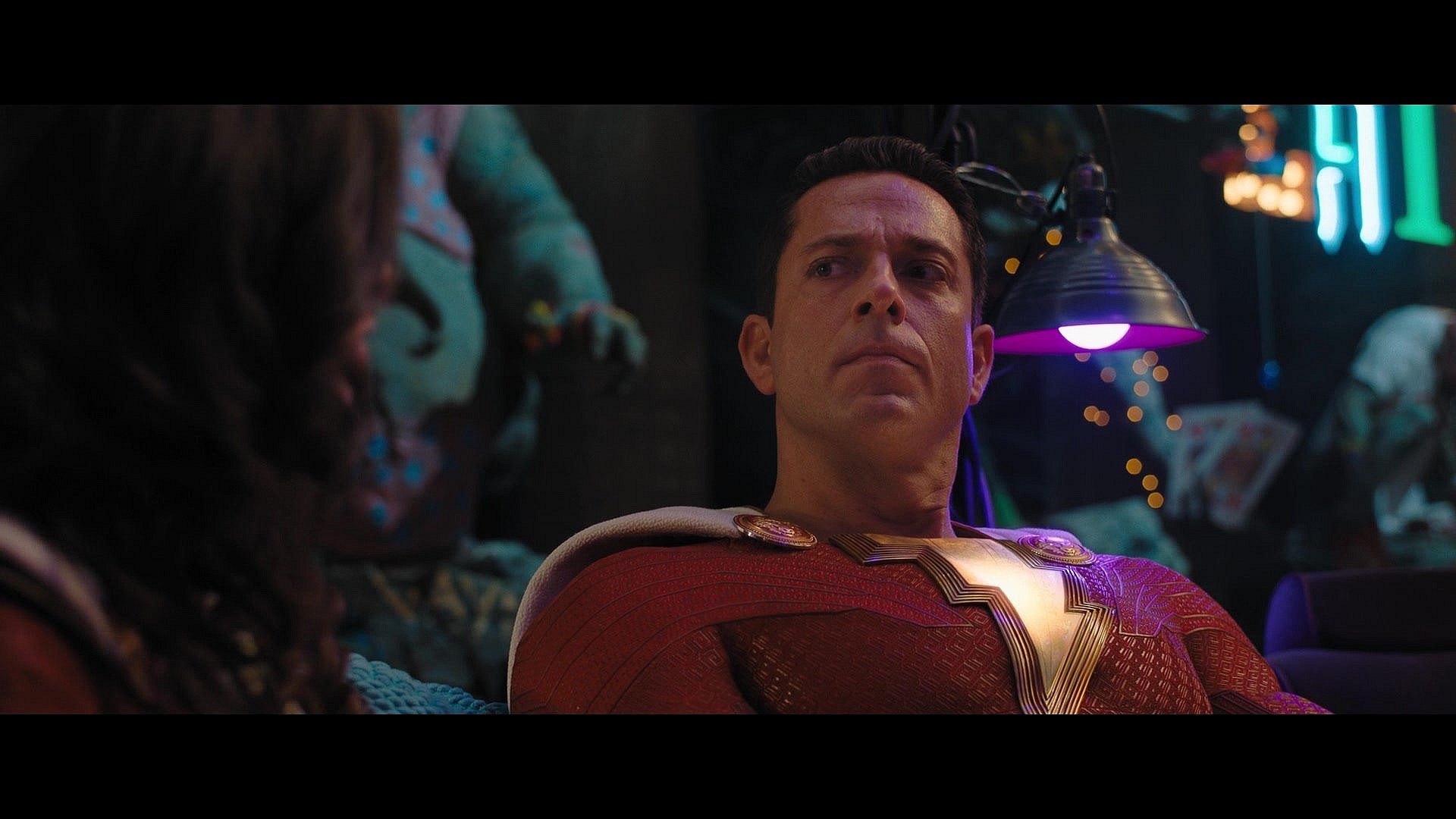 Shazam (Zachary Levi) is unsure of Mary’s (Grace Fulton) suggestion in Shazam! Fury of the Gods (2023), Warner Bros. Pictures