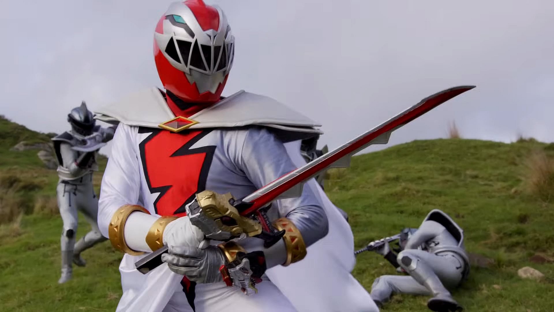 Zayto (Russell Curry) stands tall as the Cosmic Fury Zenith Ranger in Power Rangers: Cosmic Fury (2023), Netflix