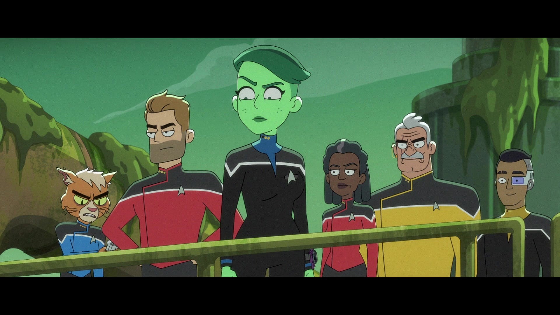 Tendi (Noel Wells) leads the U.S.S. Cerritos on an away mission in Star Trek: Lower Decks Season 2 Episode 8 "Crisis Point 2: Paradoxius" (2022), Paramount Plus