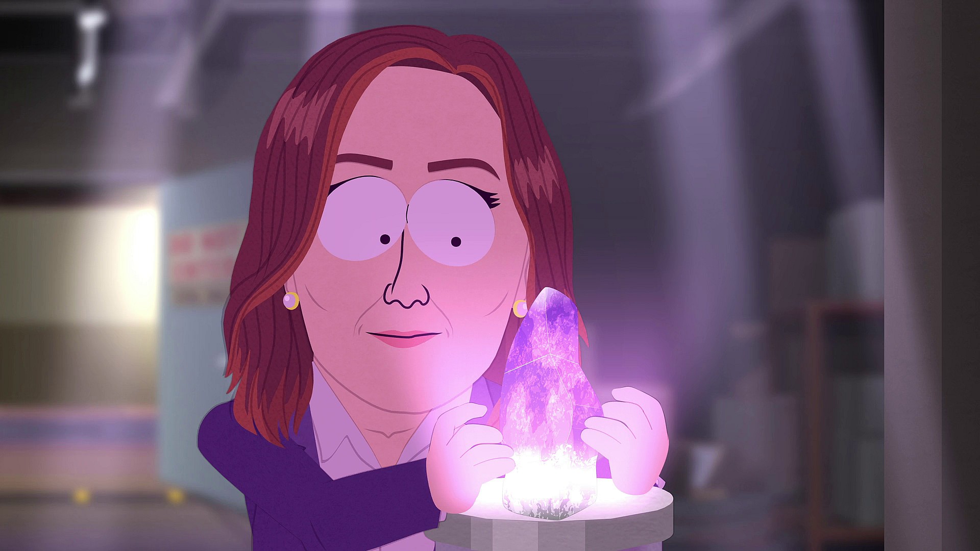 Kathleen Kennedy (Kimberly Brooks) embraces the Panderstone in South Park: Joining the Panderverse (2023), Paramount