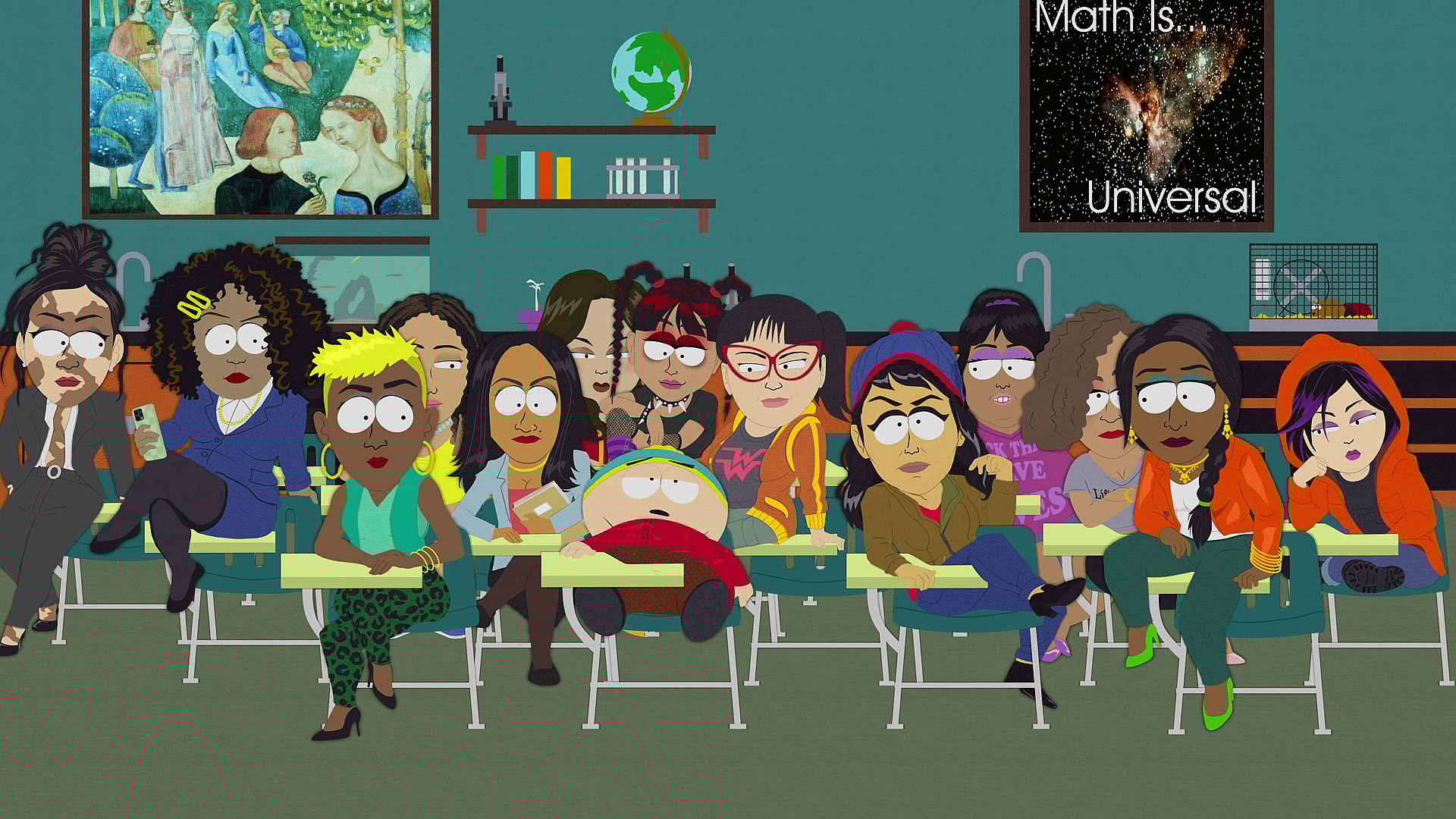Cartman (Trey Parker) finds himself trapped on Earth 216-B in South Park: Joining the Panderverse (2023), Paramount