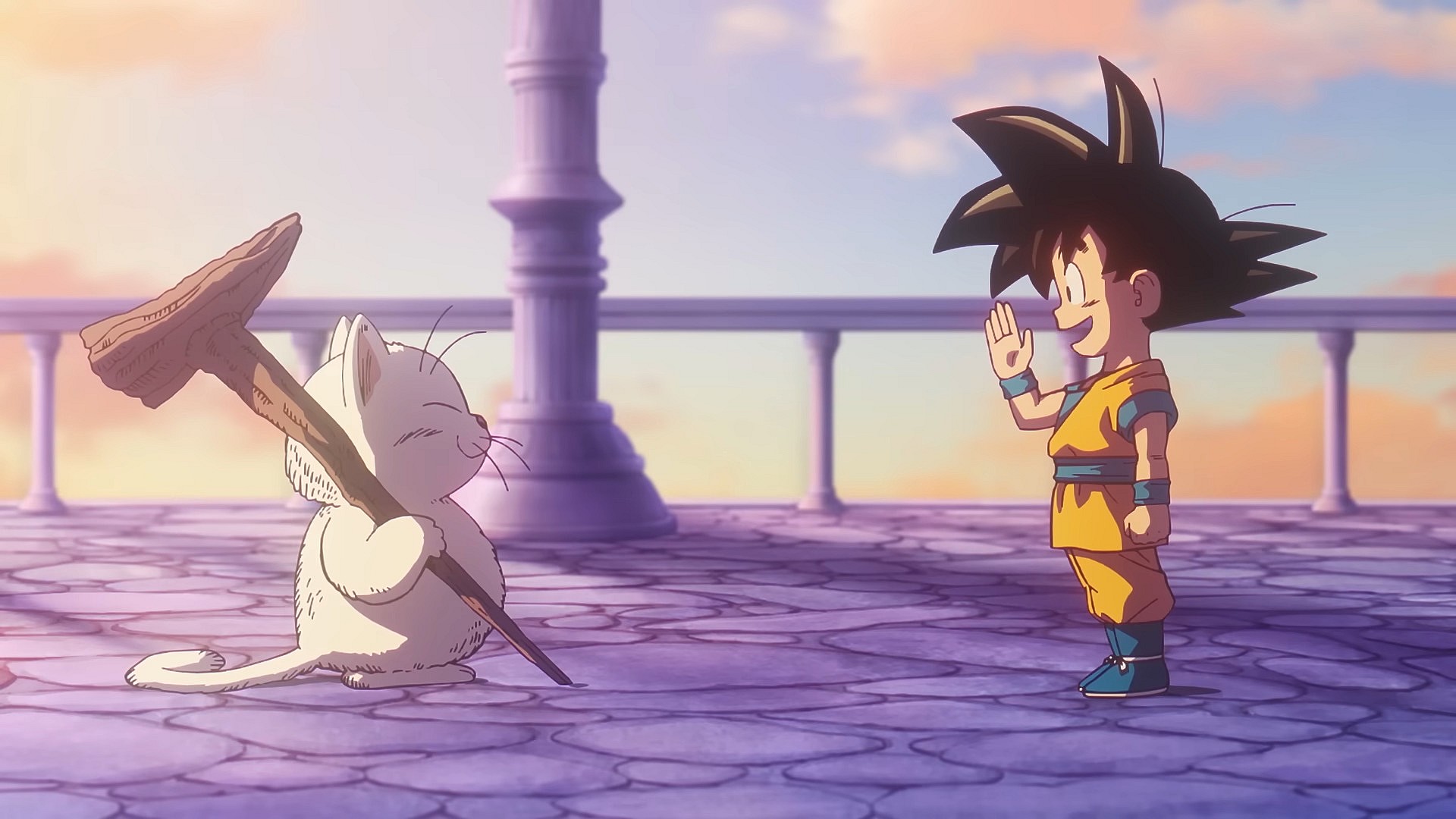 Goku (Masako Nozawa) reintroduces himself to Korin (Naoki Tatsuta) in Dragon Ball Daima (2024), Toei Animation