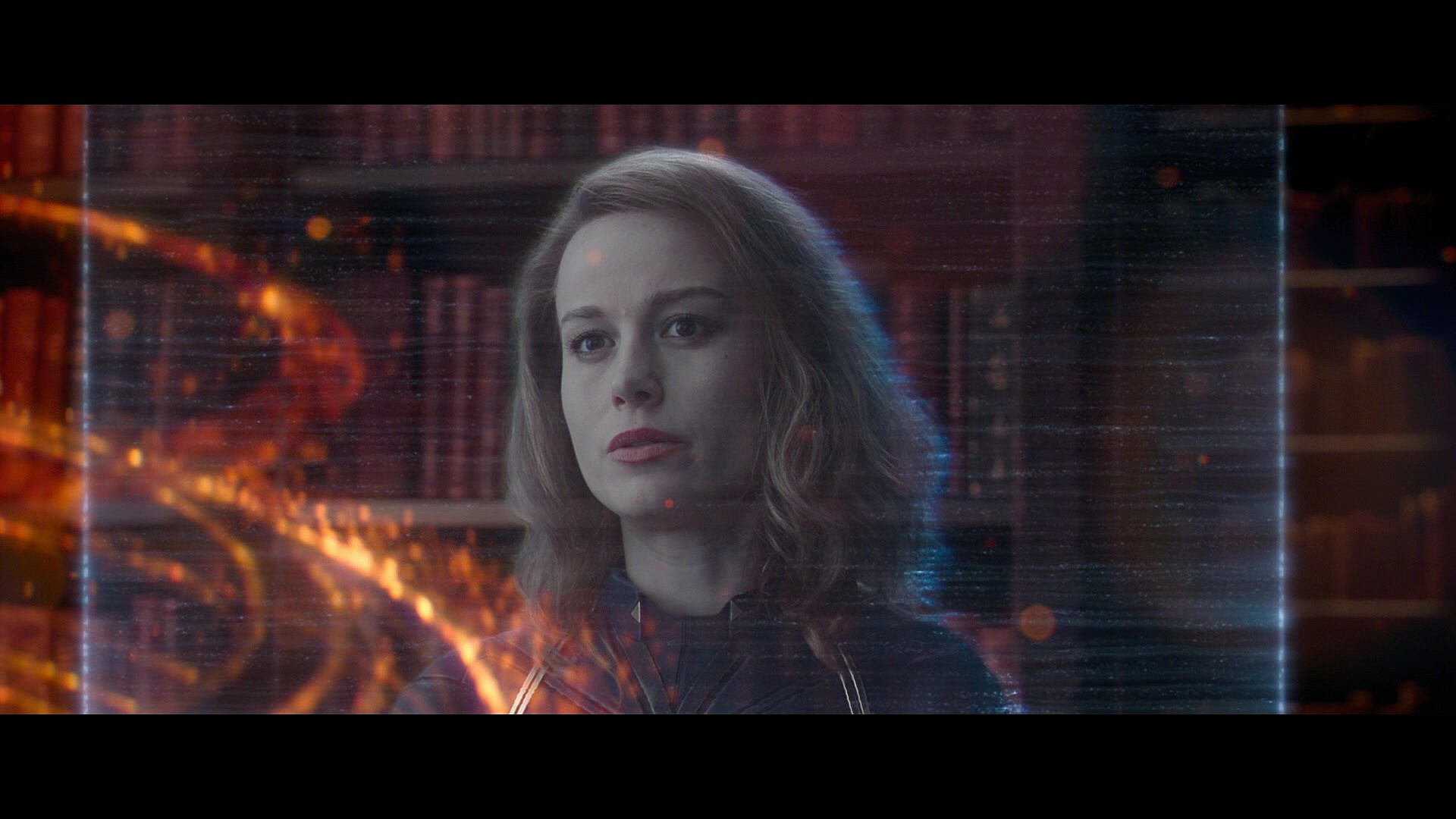 Captain Marvel (Brie Larson) speaks with Shang-Chi (Simu Liu) about the origin of the film's titular weapons in Shang-Chi and the Legend of the Ten Rings (2021), Marvel Entertainment