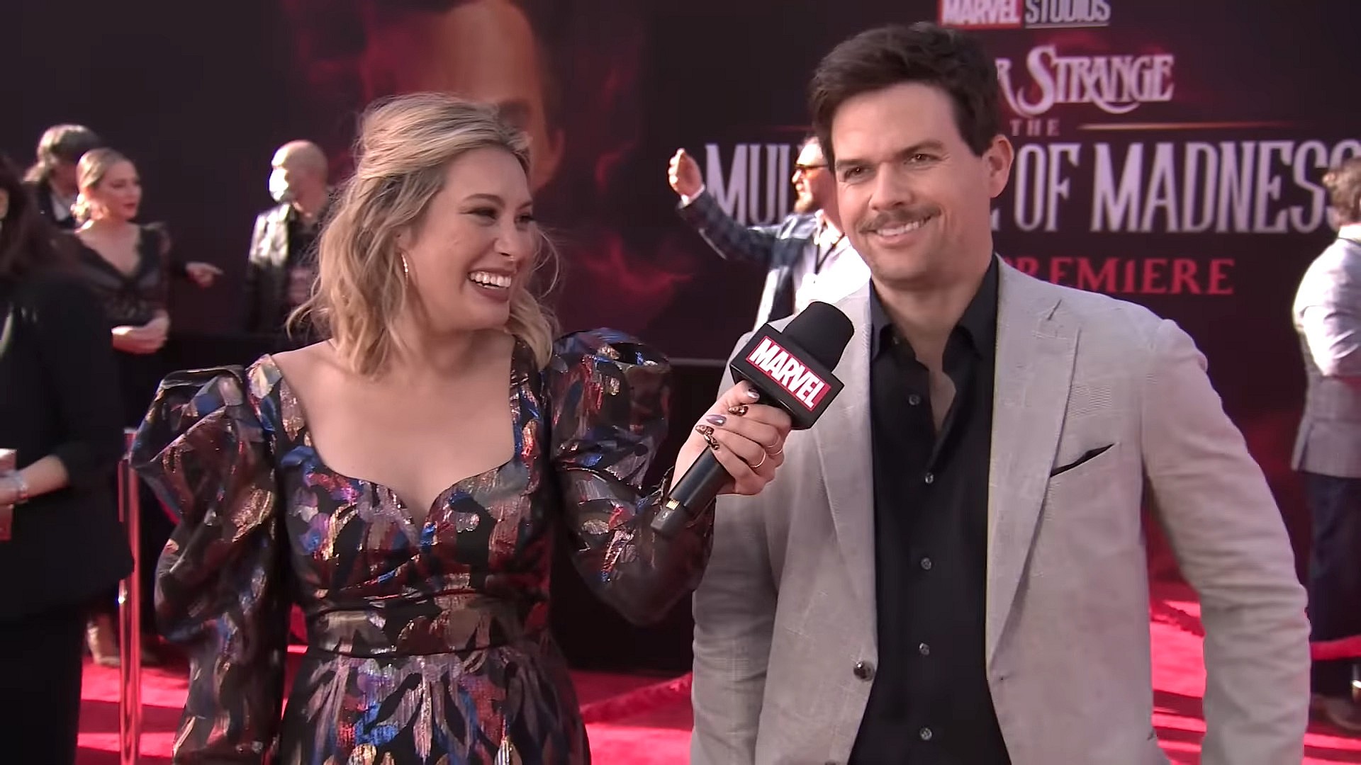 Michael Waldron speaks to Marvel on the red carpet ahead of the world premiere of Doctor Strange in the Multiverse of Madness (2022), Marvel Entertainment