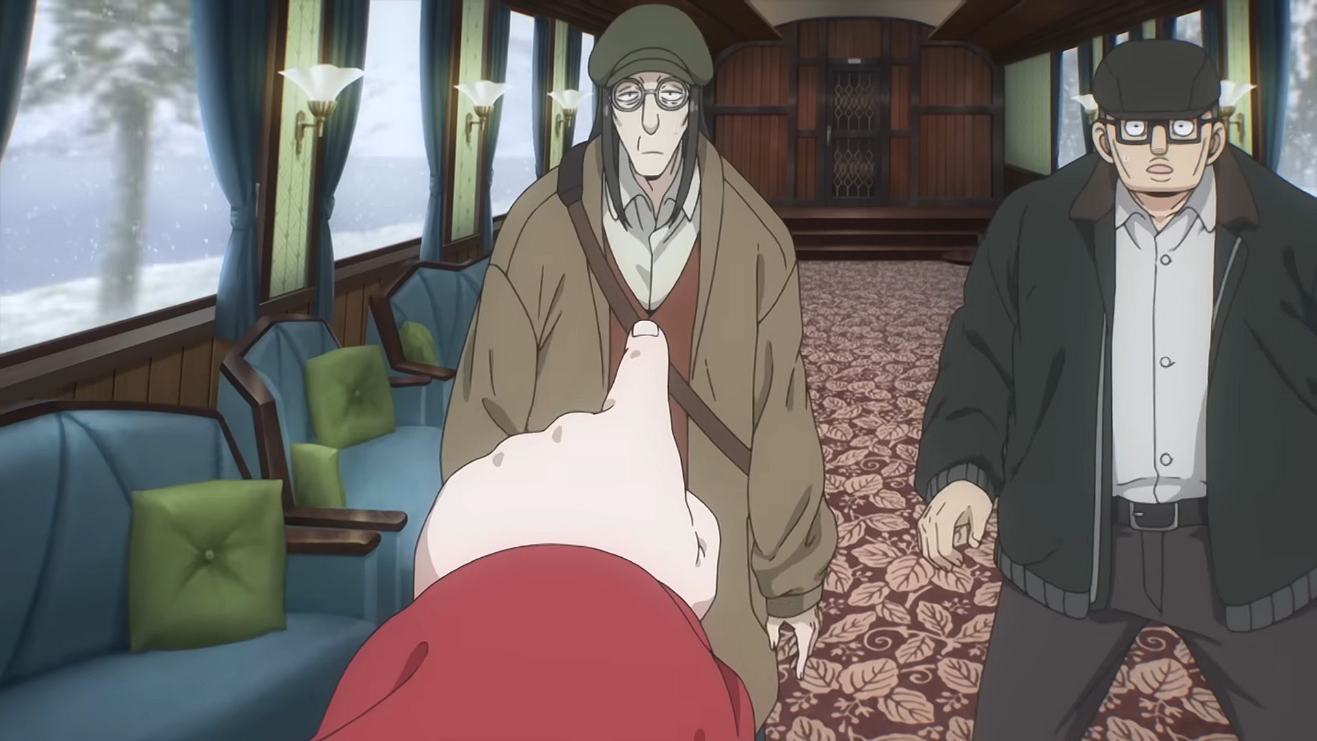 Yor Forger (Saori Hayami) prepares to take unleash her wrath upon Domitri (Tomoya Nakamura) in Spy x Family CODE: White (2023), Wit Studio