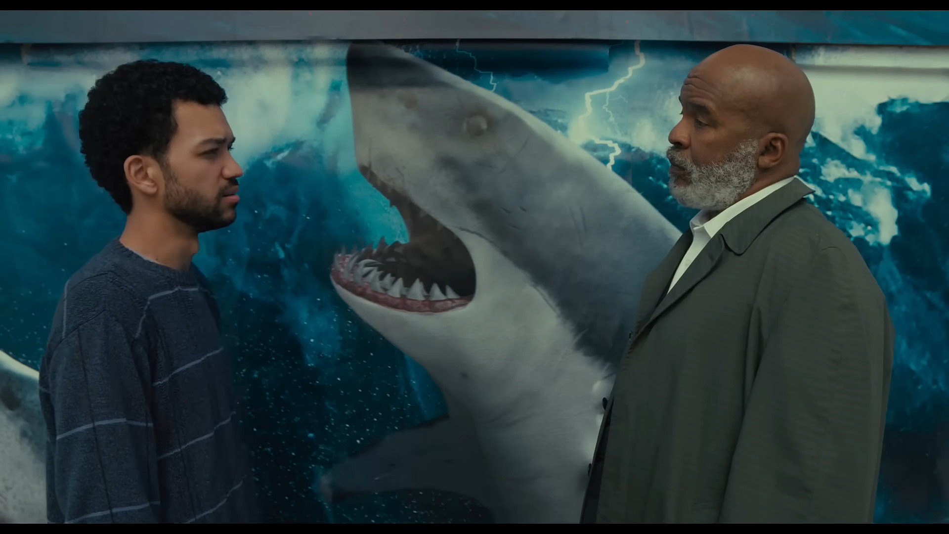 Justice Smith and David Alan Grier in The American Society of Magical Negroes (2024), Focus Features