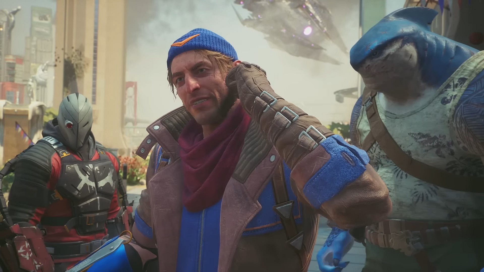 Captain Boomerang (Daniel Lapaine) receives his next orders from Amanda Waller (Debra Wilson) in Suicide Squad: Kill the Justice League (2024), Rocksteady Studios