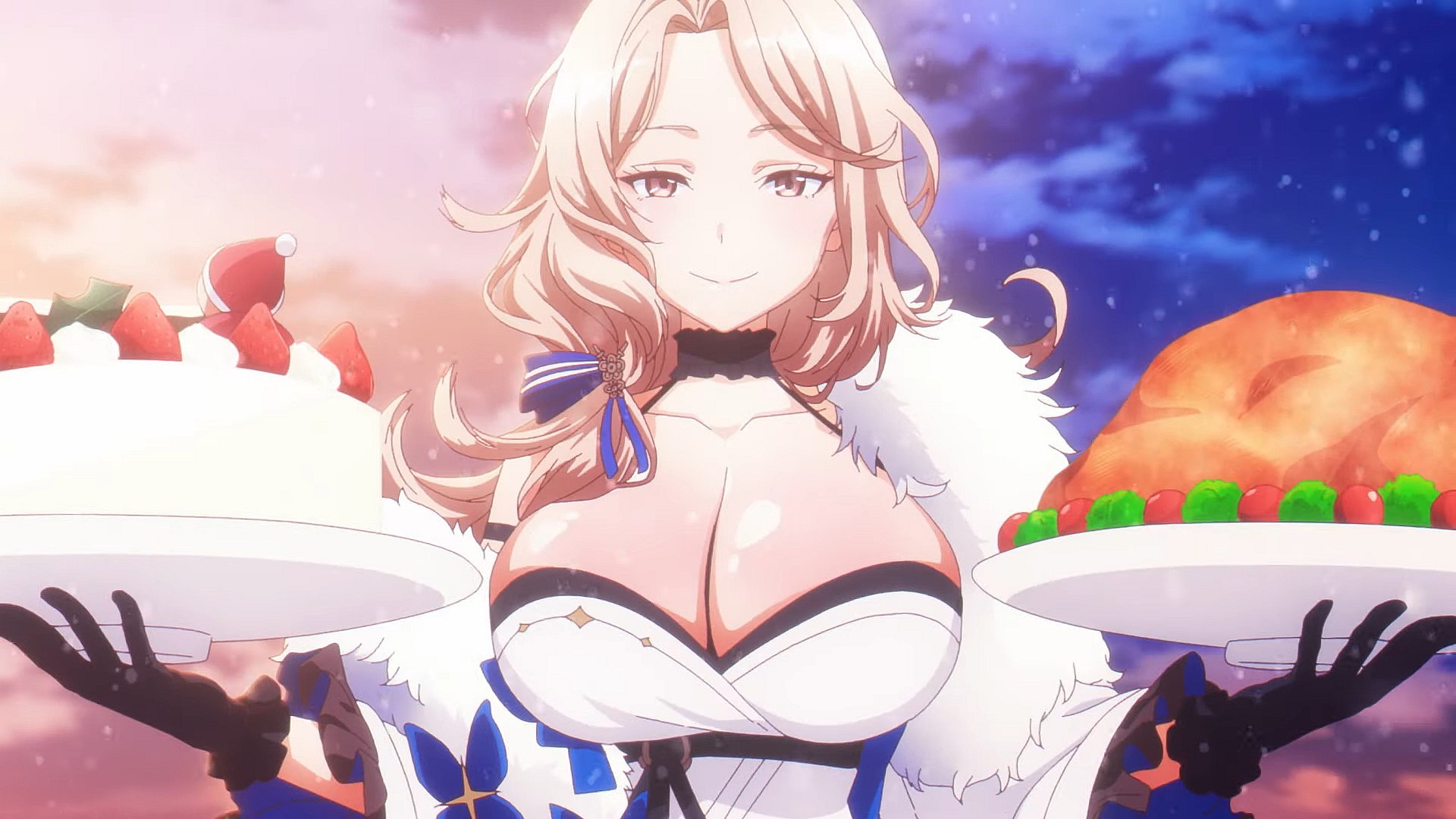 Ludmilla (Ai Kakuma) serves a Christmas feast in Goddess of Victory: Nikke (2022), Tencent