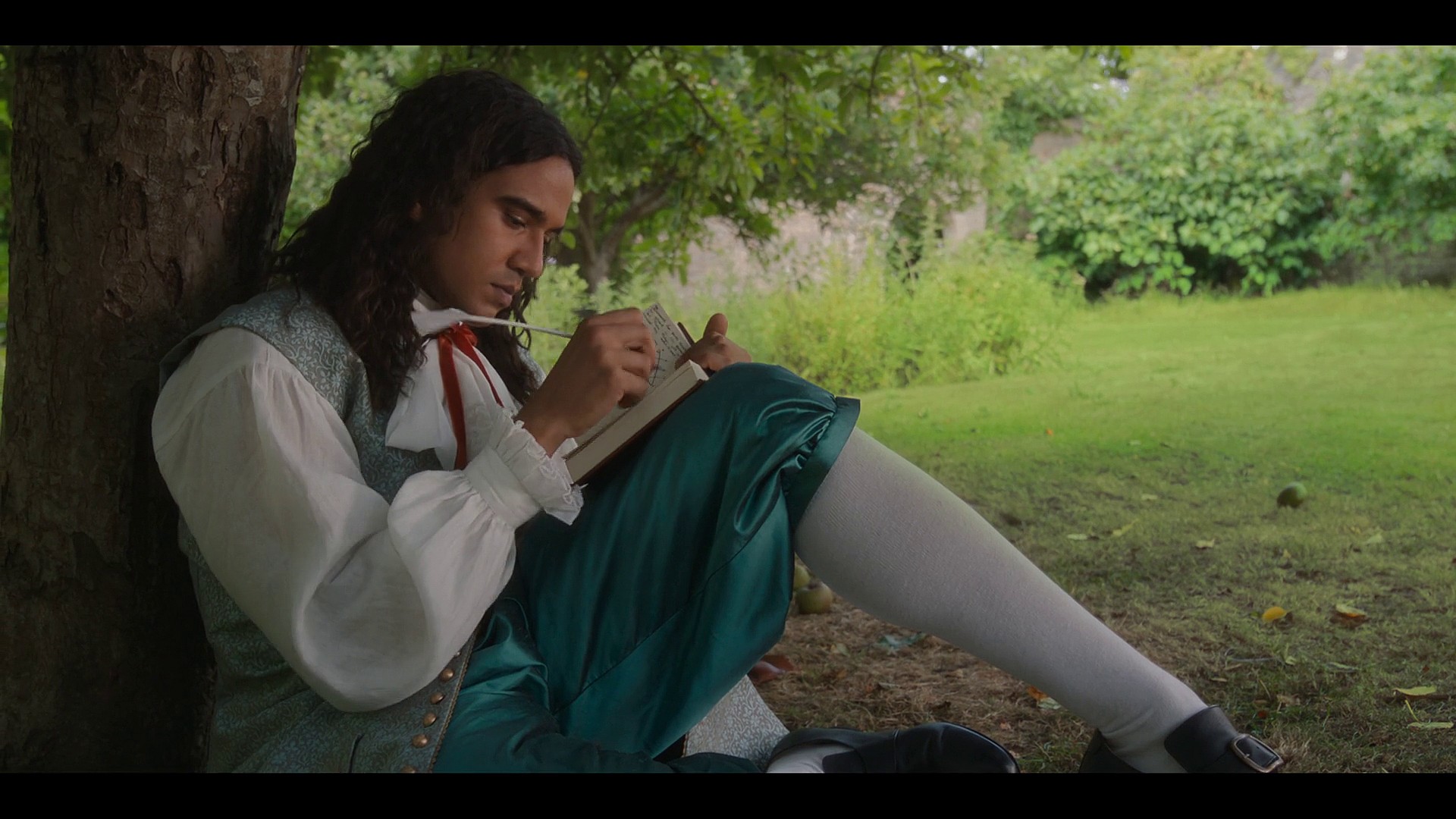 Isaac Newton (Nathaniel Curtis) speculates on the nature of the universe in Doctor Who Special 302 "Wild Blue Yonder" (2023), BBC