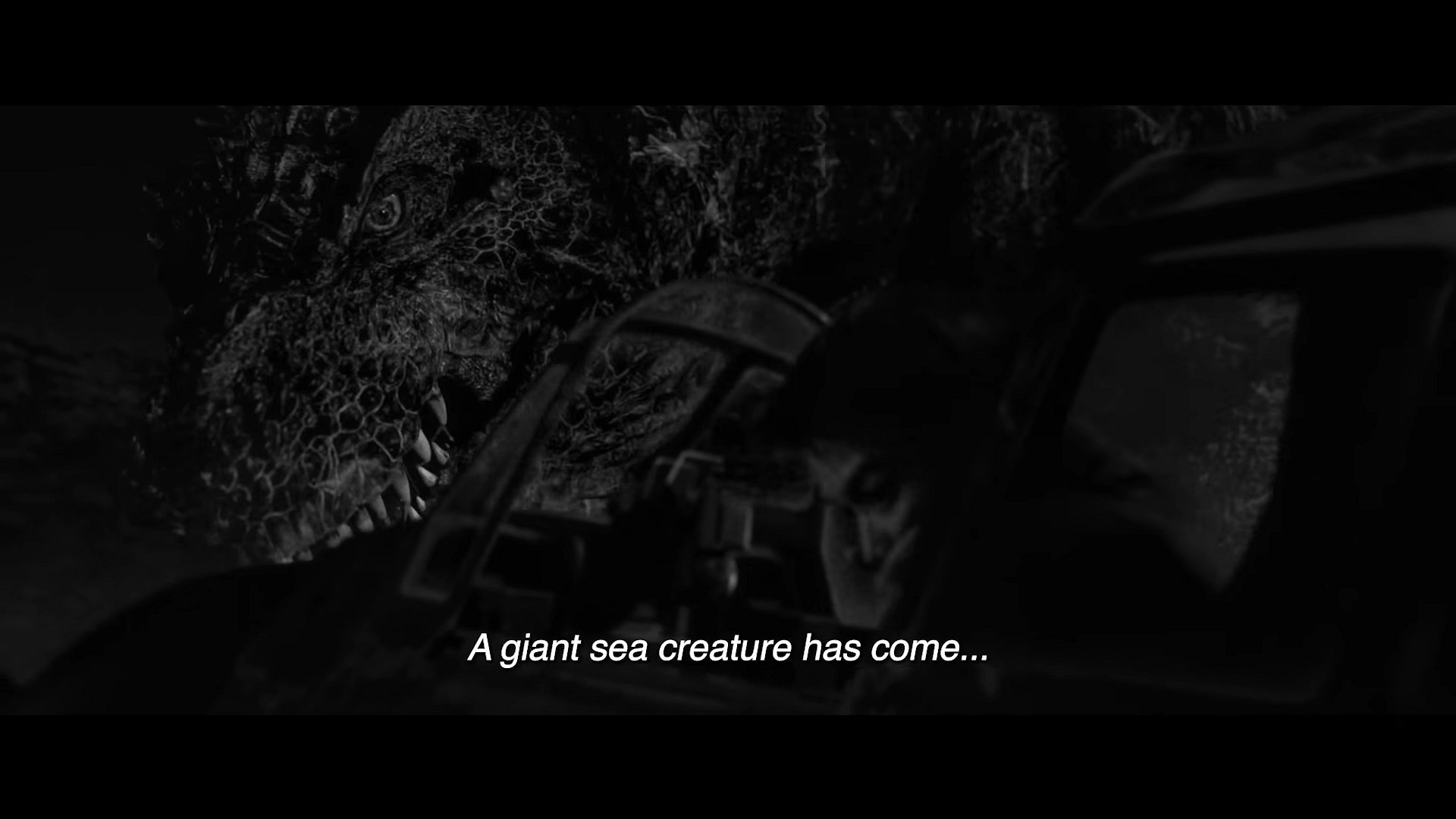 Godzilla takes notice of an approaching fighter plane in Godzilla Minus One/Minus Color (2024), Toho