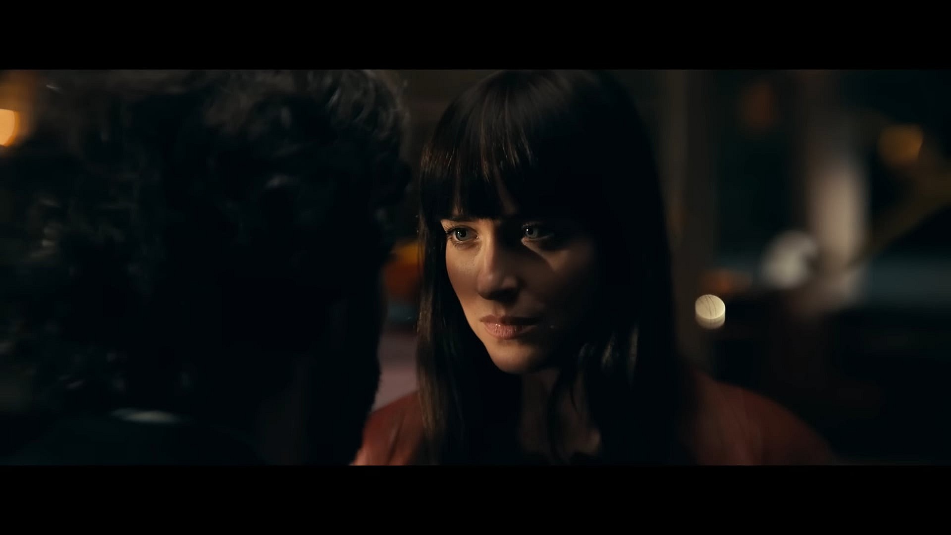 Cassie (Dakota Johnson) stands up to Ezekiel Sims (Tahar Rahim) in Madame Web (2024), Sony