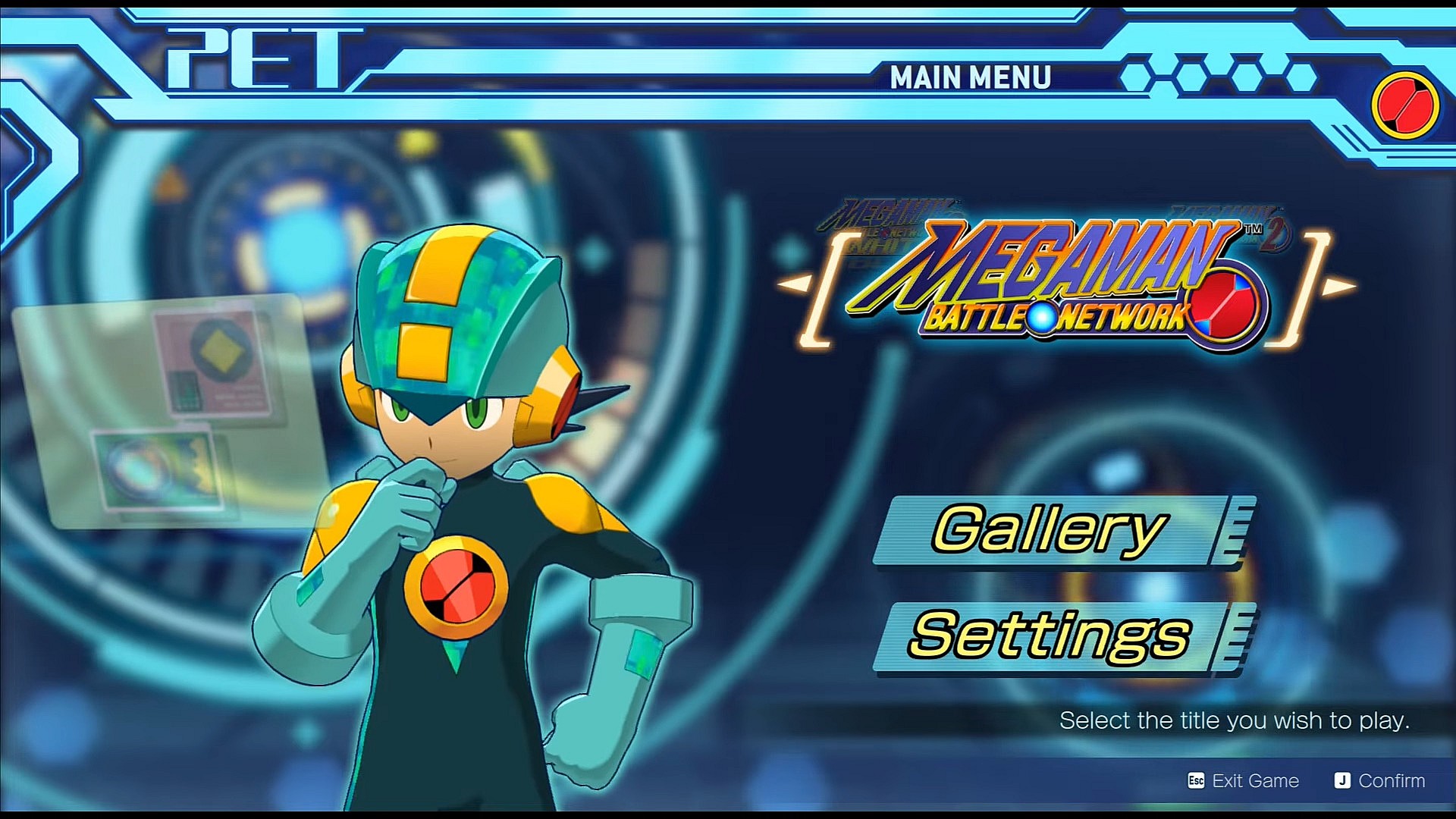 Mega Man.EXE (Akiko Kimura) ponders the player's next move in Mega Man Battle Network Legacy Collection (2022), Capcom