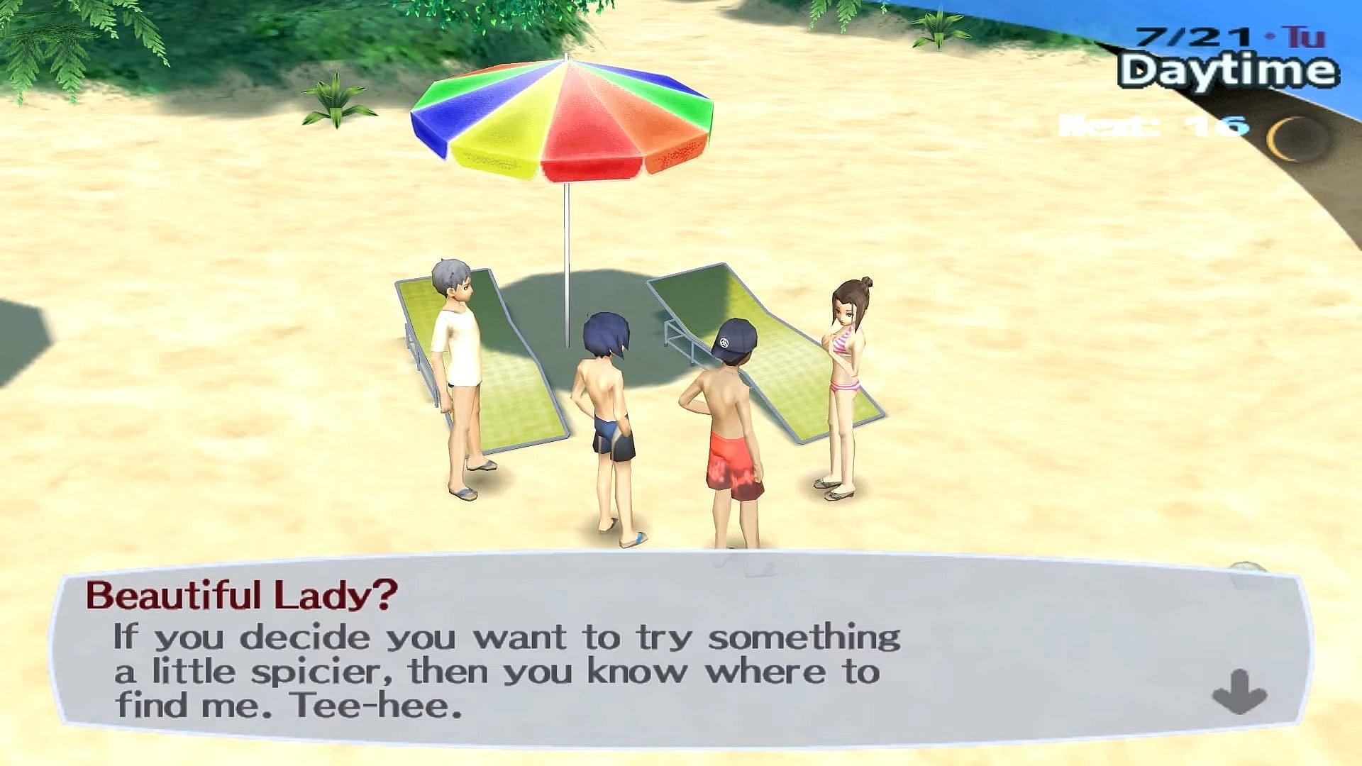 The party hits on a 'Beautiful Lady' in Persona 3: Portable (2009), Atlus