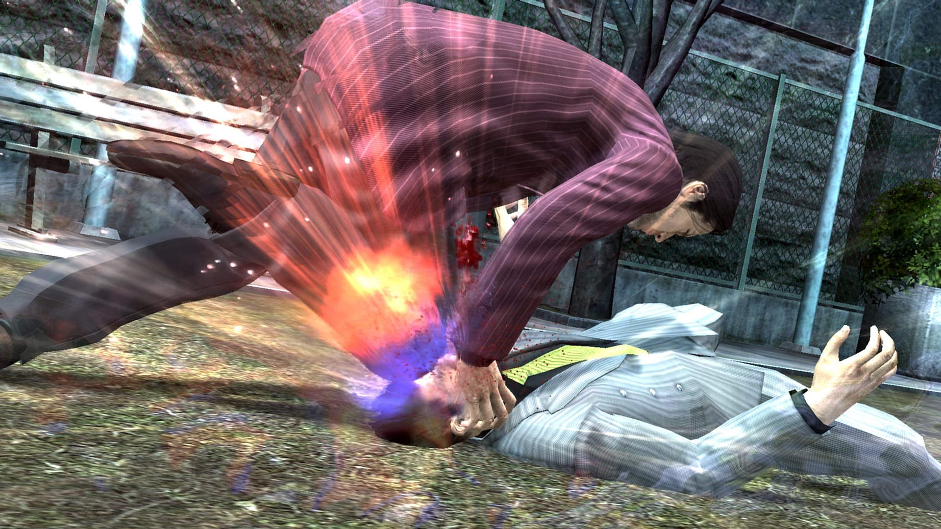 Akiyama (Koichi Yamadera) has no time for the enemy in Yakuza 4 (2011), SEGA