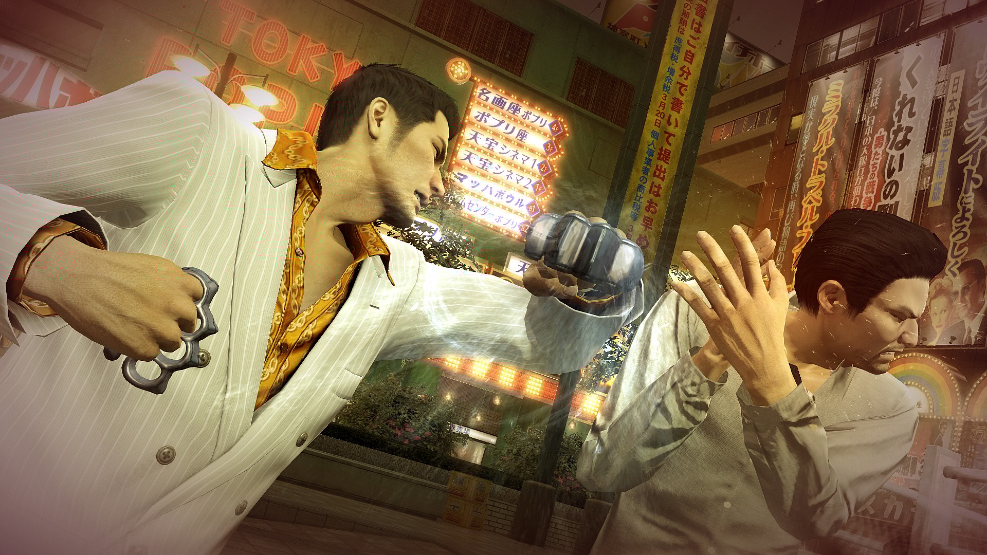 Kiyru (Takaya Kuroda) takes his brass knuckles out for a spin in Yakuza 0 (2017), SEGA