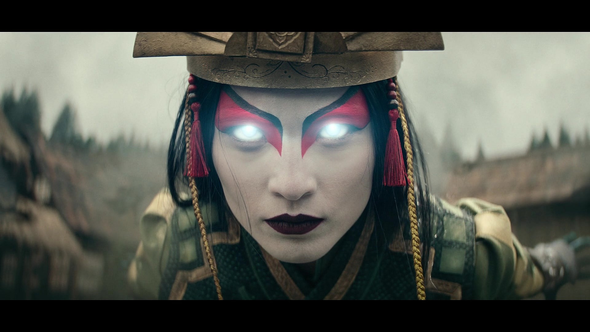 Aang (Gordon Comier) channels Avatar Kiyoshi (Yvonne Chapman) in Avatar: The Last Airbender Season 1 Episode 2 "Warriors" (2024), Netflix