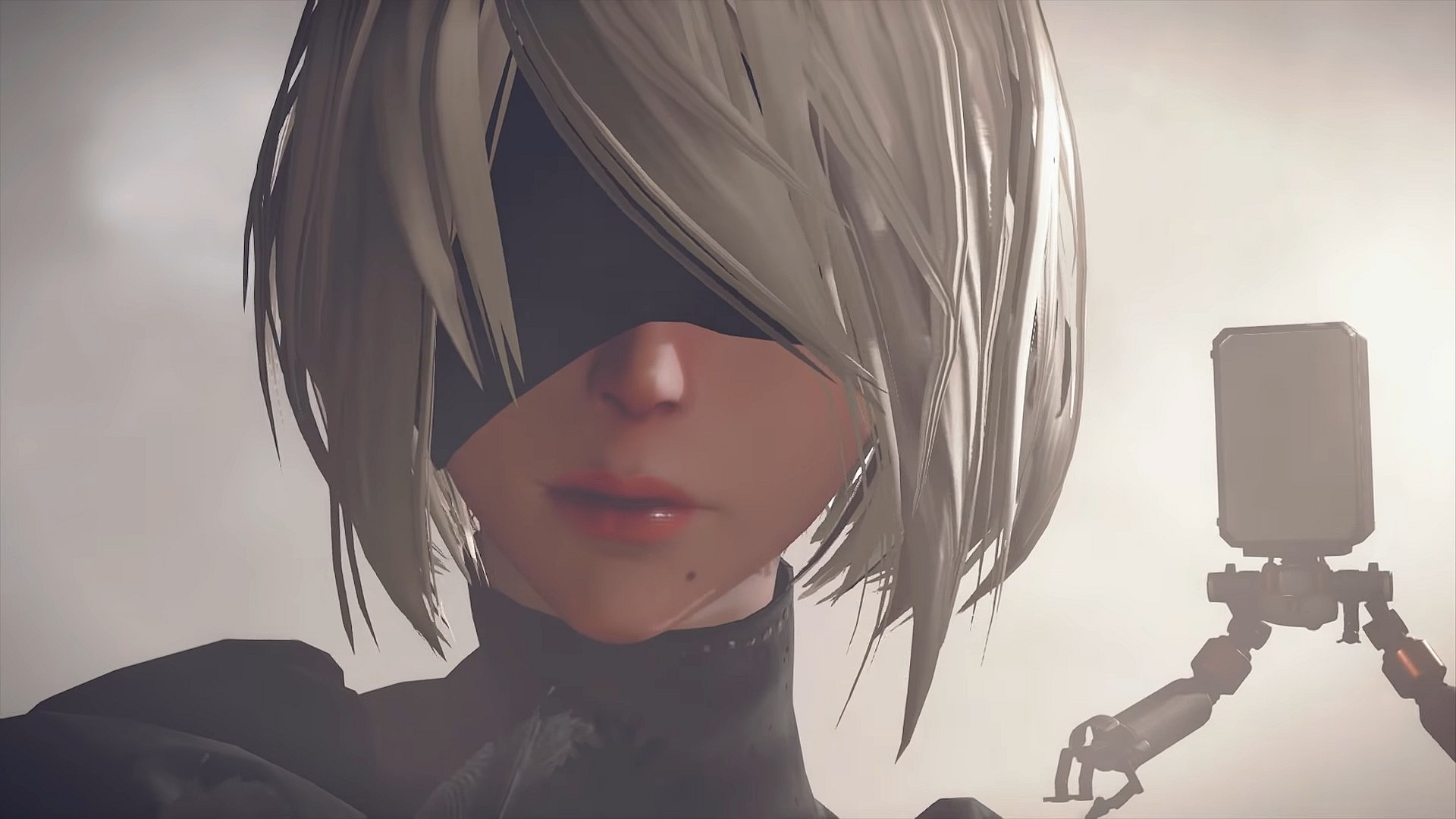 2B (Yui Ishikawa) rushes to 9S' side (Natsuki Hanae) in NieR: Automata (201), PlatinumGames