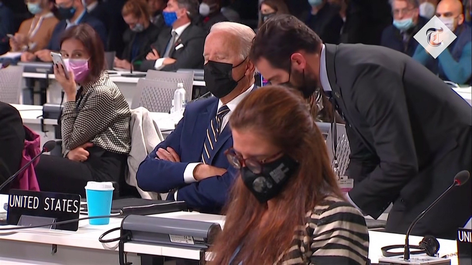 Joe Biden appears to fall asleep during COP26 speeches via The Telegraph, YouTube