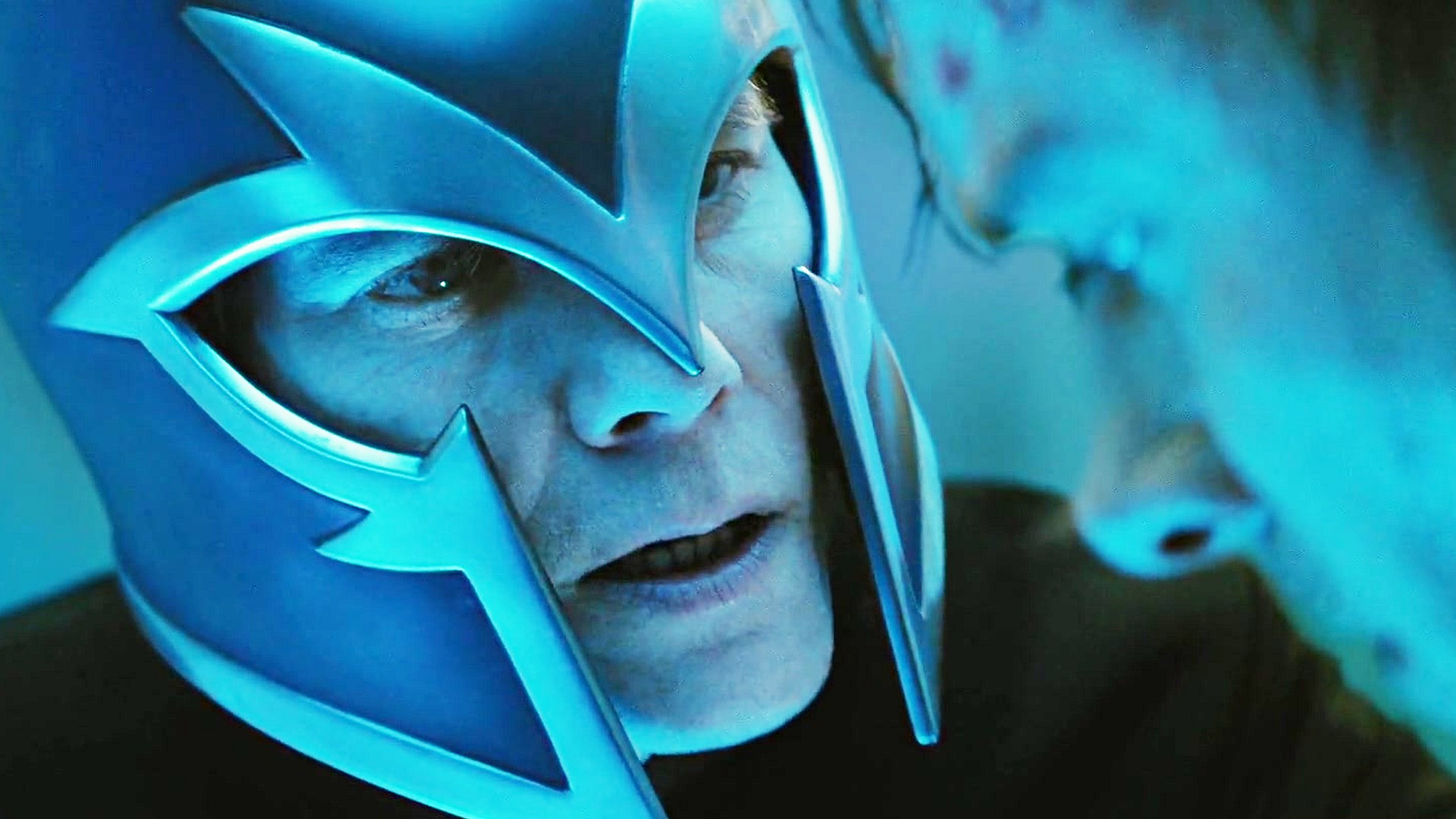 Sebastian Shaw (Kevin Bacon) claims victory over Magneto (Michael Fassbender) in X-Men: First Class (2011), Marvel Entertainment