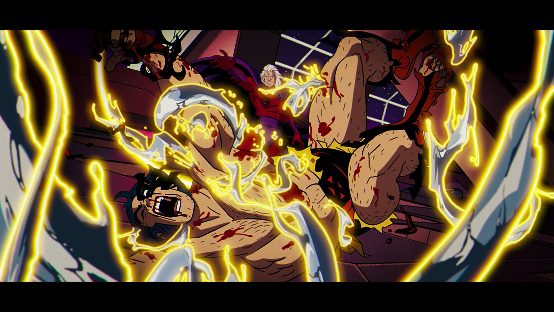 Magneto (Norm Spencer) rips the adamantium from Wolverine's (Cal Dodd) bones in X-Men '97 Season 1 Episode 10 'Tolerance Is Extinction - Part 2' (2024), Disney Plus