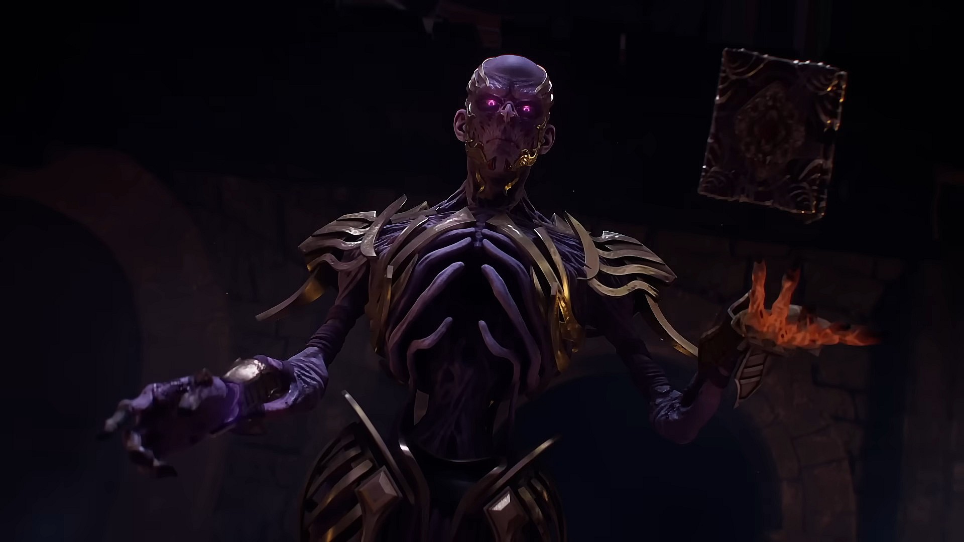 Vecna (Matt Mercer) prepares to disembowel the player in The game's cast pledge their hearts to the Survey Corps in Dead by Daylight (2016), Behaviour Interactive