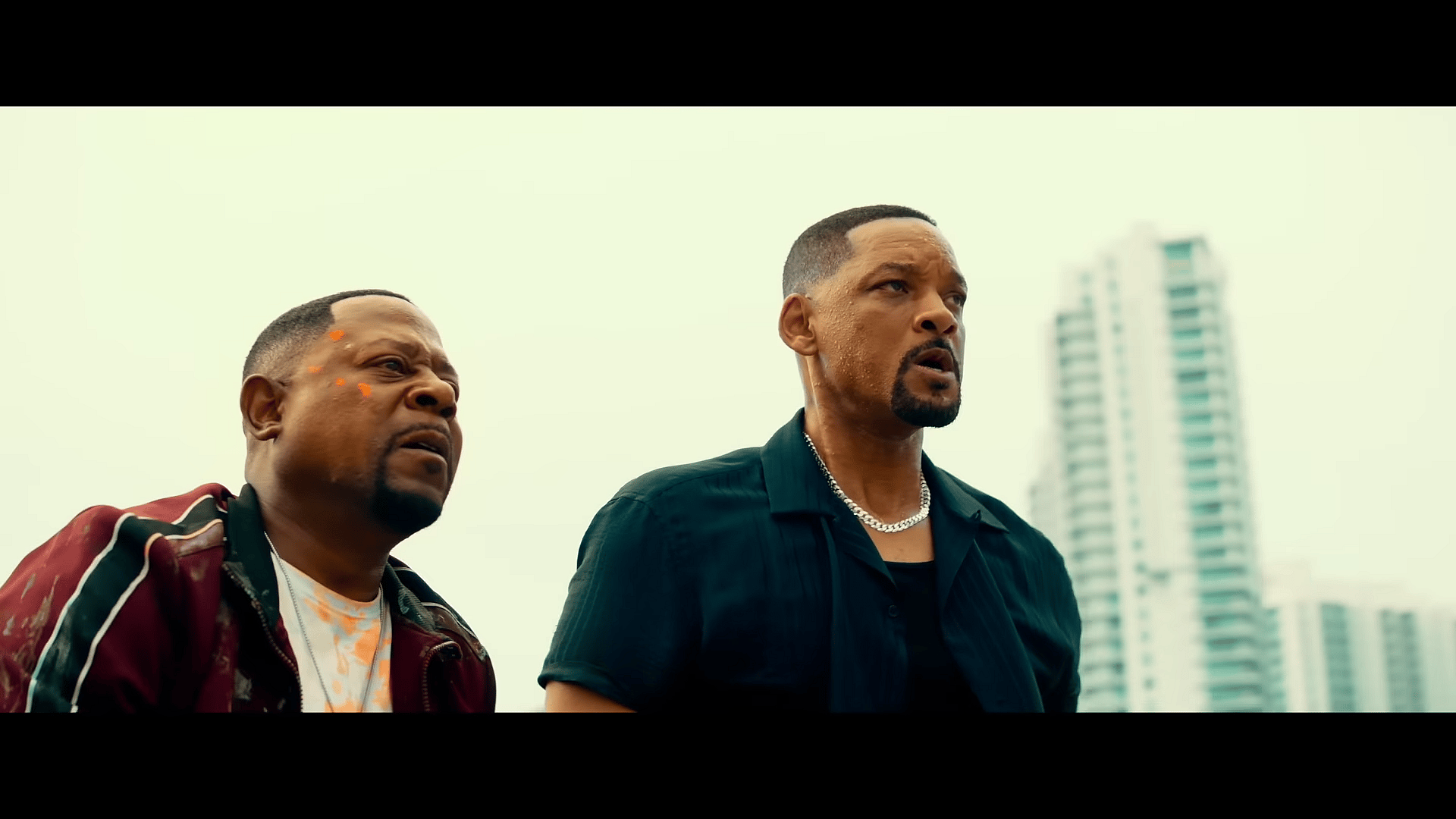 Martin Lawrence as Detective Lieutenant Marcus Miles Burnett and Will Smith as Detective Lieutenant Michael Eugene "Mike" Lowrey in Bad Boys: Ride or Die (2024), Columbia Pictures