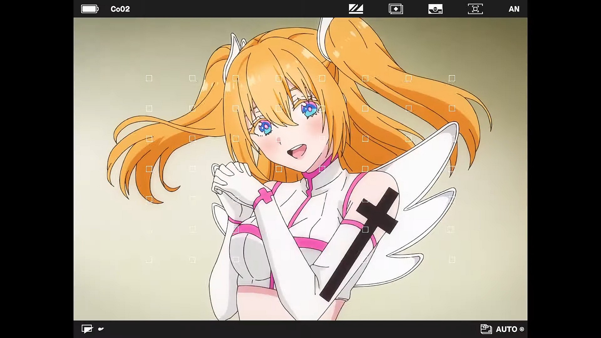 Lilysa Amano (Kaori Maeda) strikes a cheery pose for the camera in 2.5 Dimensional Seduction Anime Episode 1 "New Student from Another Dimension" (2024), JC Staff