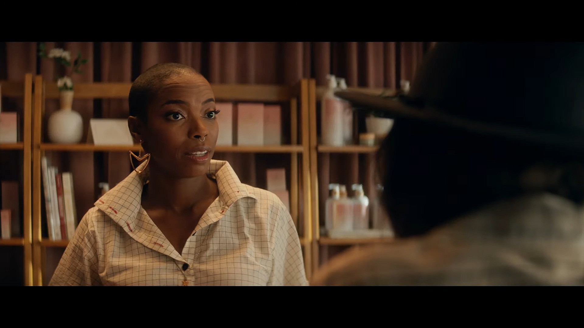 Jennifer Kale (Sasheer Zamata) gets a surprise visit from Agatha Harkness (Kathryn Hahn) in Agatha: All Along (2024), Marvel Entertainment