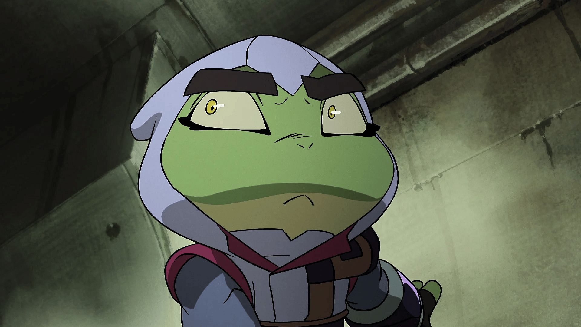 Bullfrog (Balak) stealths his way into Eden in Captain Laserhawk: A Blood Dragon Remix Season 1 Episode 3 (2023), Netflix