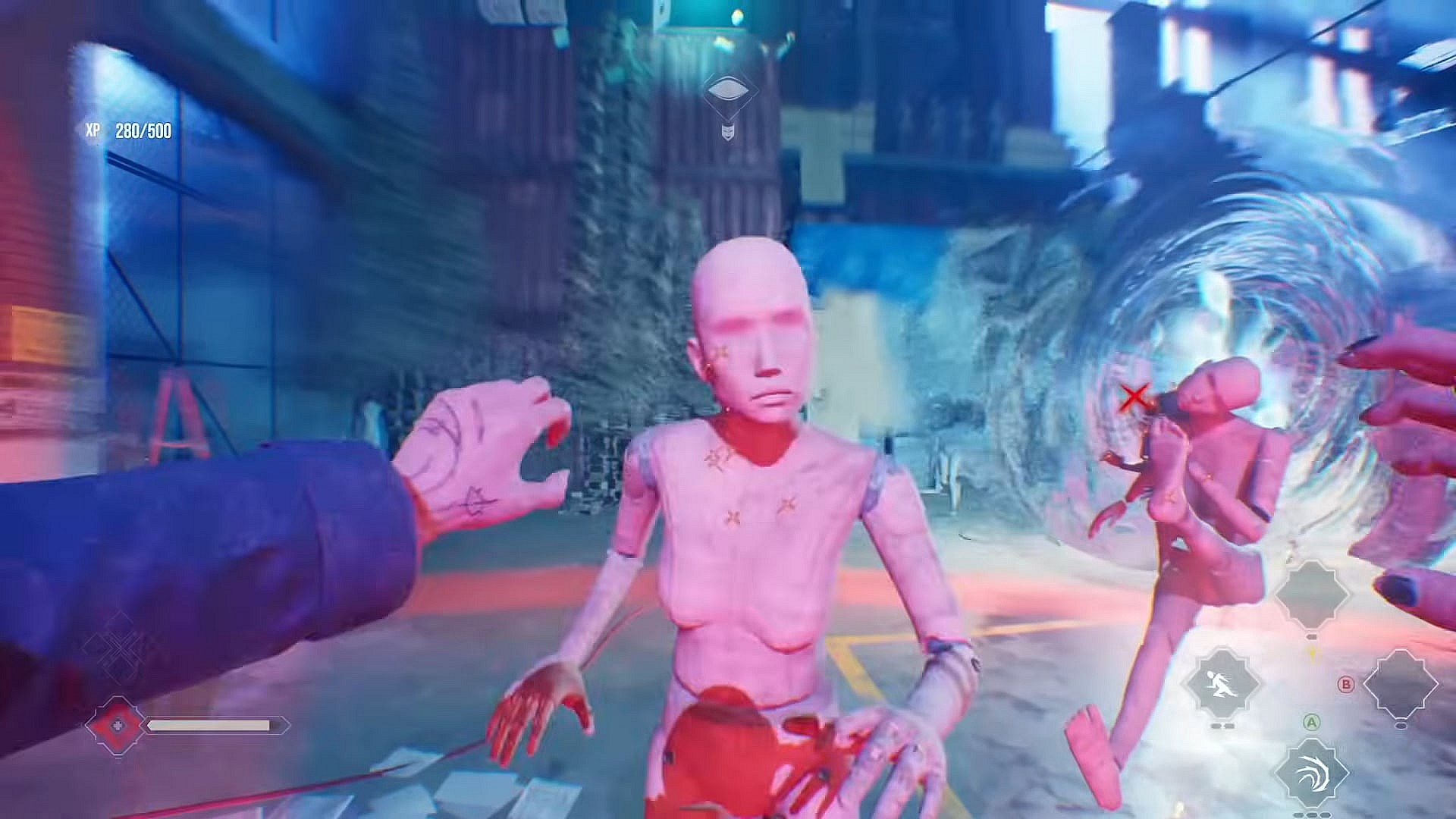 The player takes on some unfinished enemy models in the Alpha build of Vampire: The Masquerade - Bloodlines 2 (2025), The Chinese Room