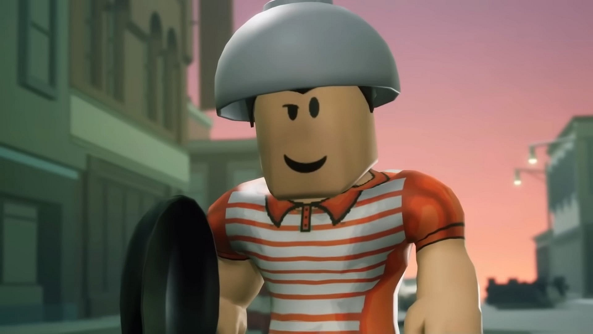 A player takes his trusty frying pan into battle in Roblox (2006), Roblox Corporation