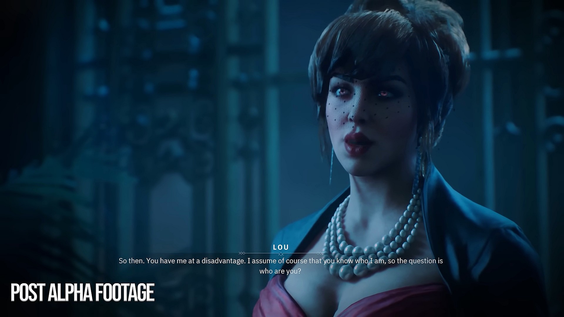 Lou (TBA) has some questions for the player in Vampire: The Masquerade - Bloodlines 2 (2025), The Chinese Room