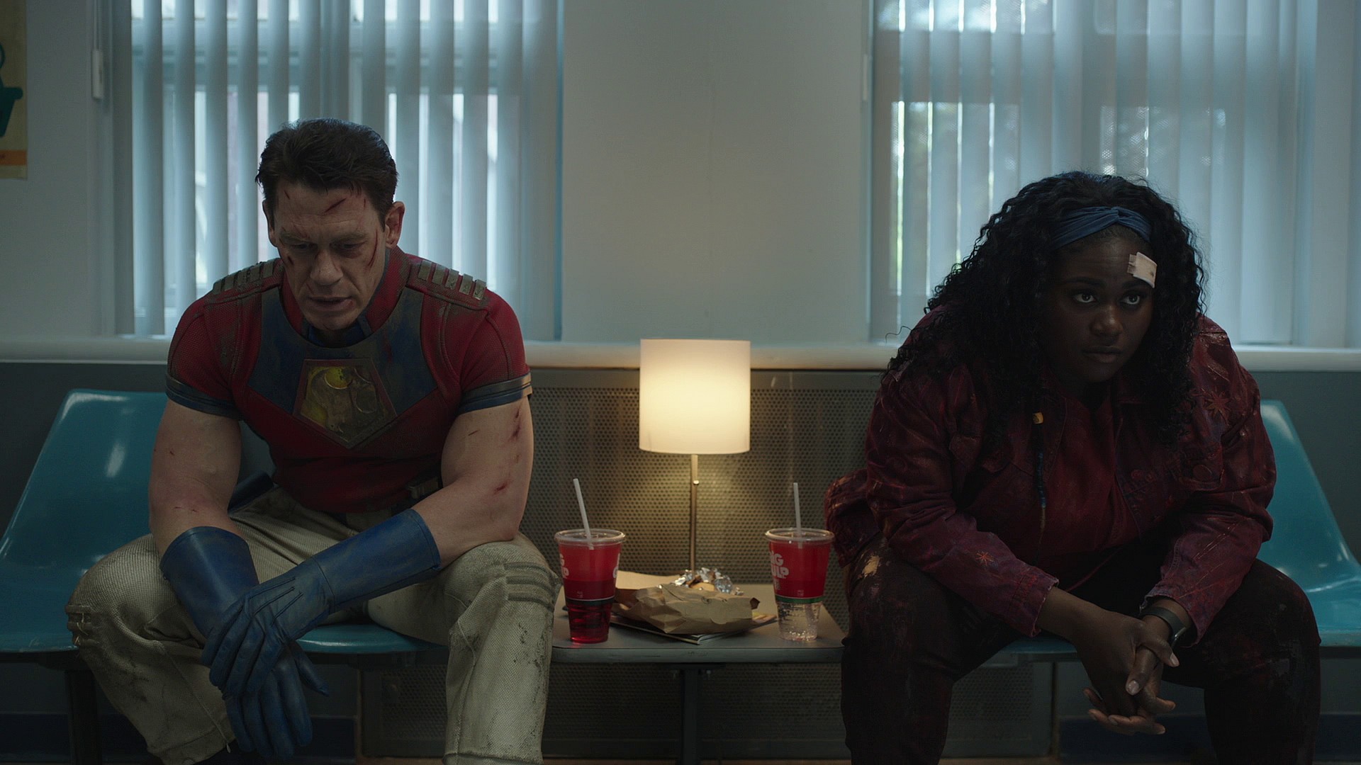 Peacemaker (John Cena) and Leota (Danielle Brooks) discuss their futures in Peacemaker Season 1 Episode 8 "It's Cow or Never" (2021), Warner Bros. Entertainment via HBO Max