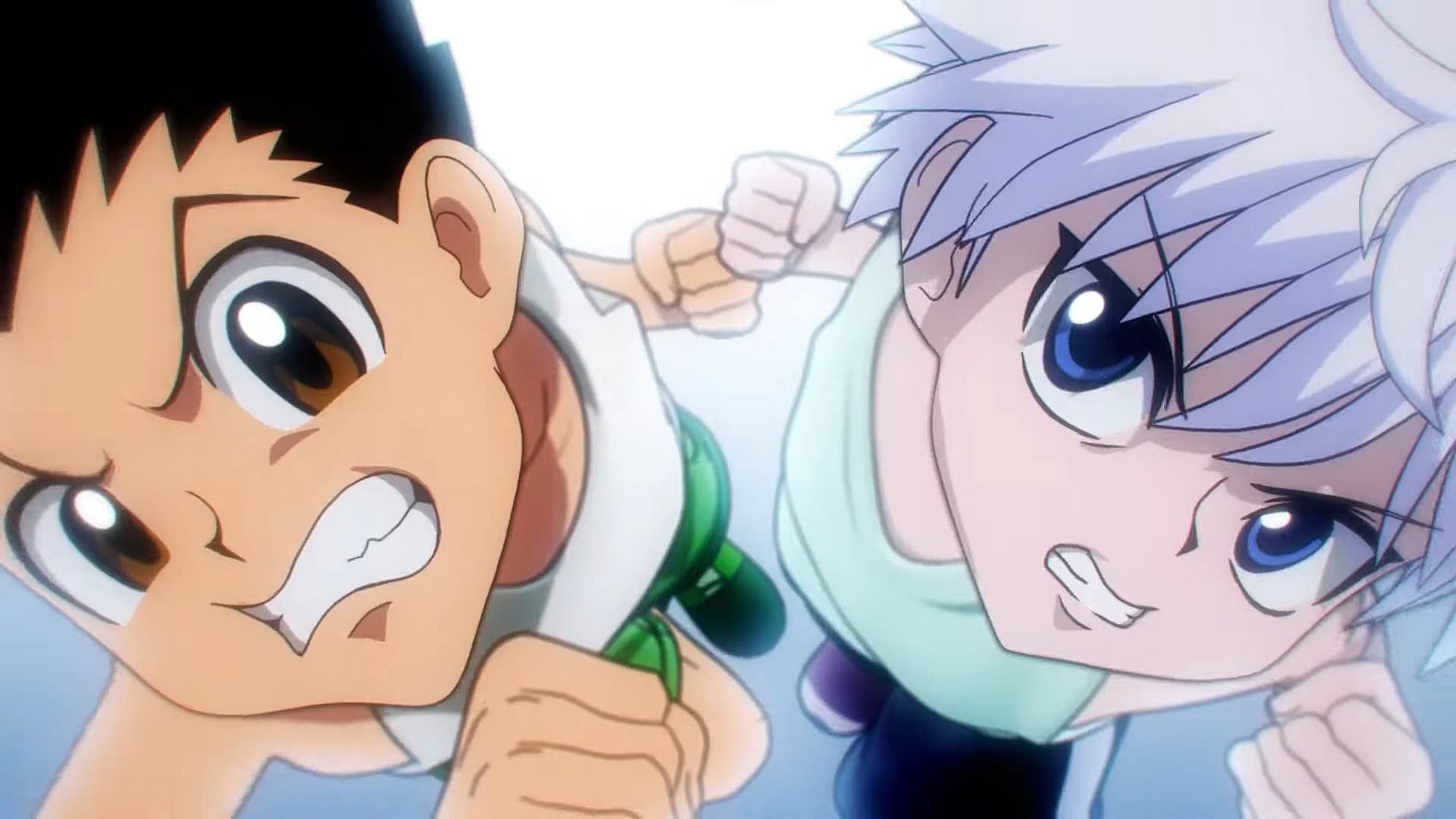 Gon (Megumi Han) and Killua (Mariya Ise) rush forward in Hunter x Hunter: Nen x Impact (2025), Eighth Co. Ltd.
