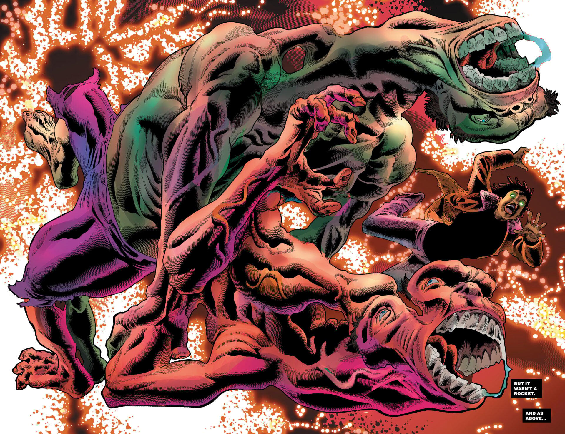 The Hulk steps through the Green Door in The Immortal Hulk Vol. 1 #49 "All Ye Who Enter Here" (2021), Marvel Comics. Art by Joe Bennett, Ruy José,,Belardino Brabo, and Paul Mounts.