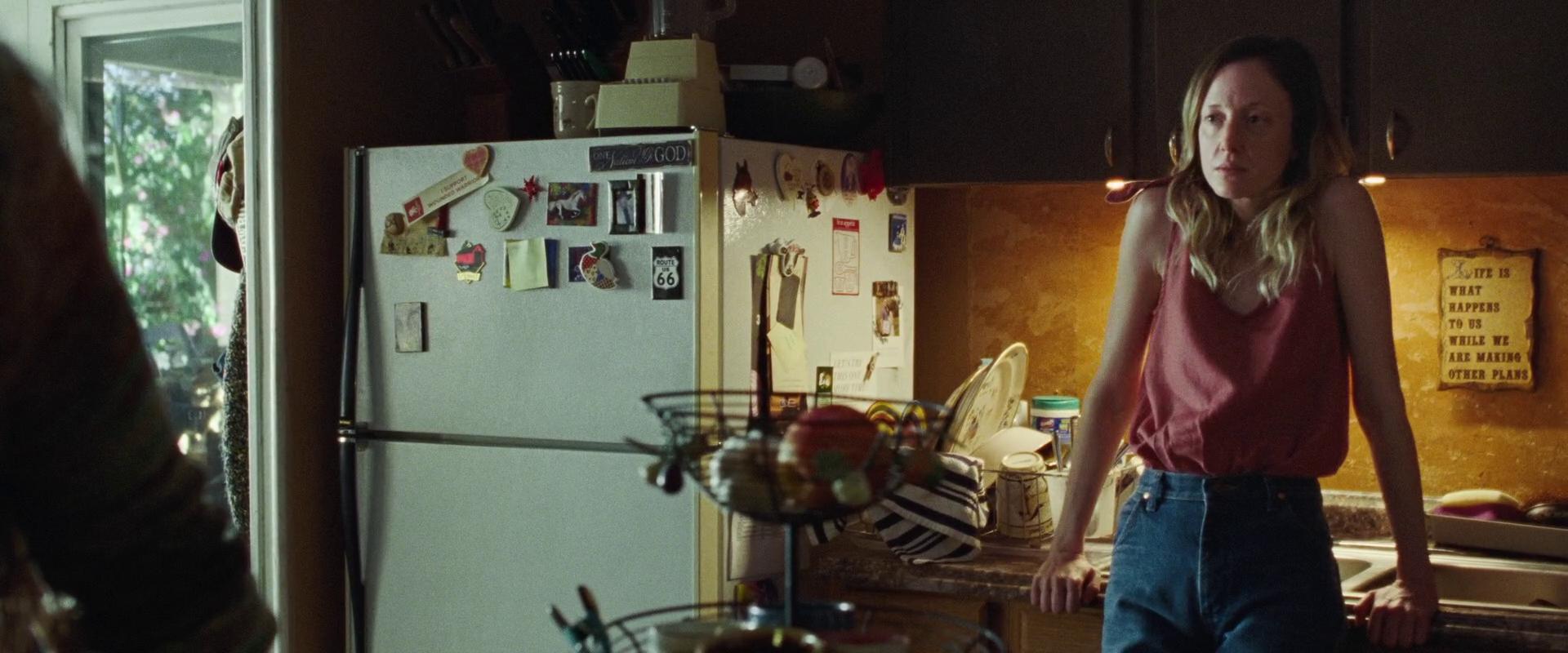 Leslie Rowlands (Andrea Riseborough) tries to get a feel for her new lodgings in To Leslie (2022), Momentum Pictures